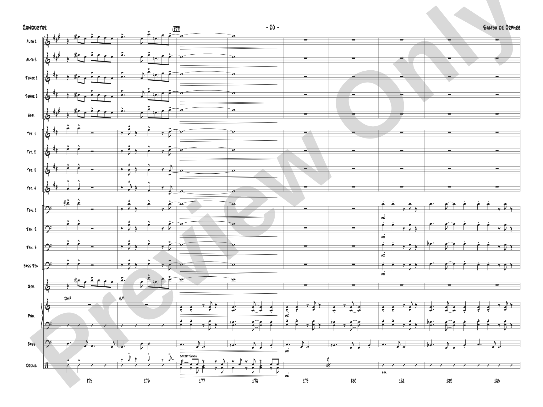 Samba de Orphee: Jazz Ensemble Conductor Score & Parts