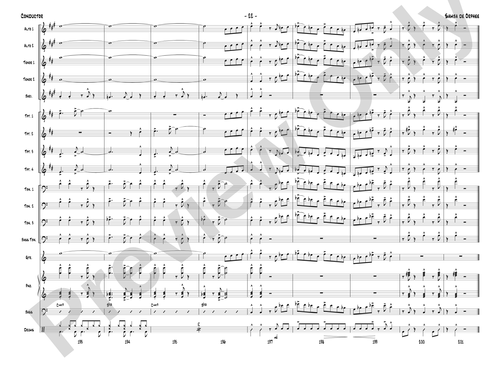Samba de Orphee: Jazz Ensemble Conductor Score & Parts