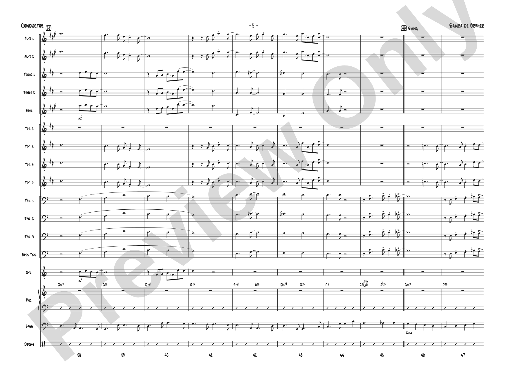 Samba de Orphee: Jazz Ensemble Conductor Score & Parts