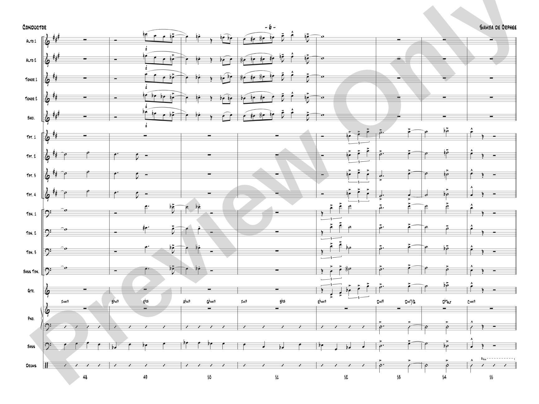 Samba de Orphee: Jazz Ensemble Conductor Score & Parts