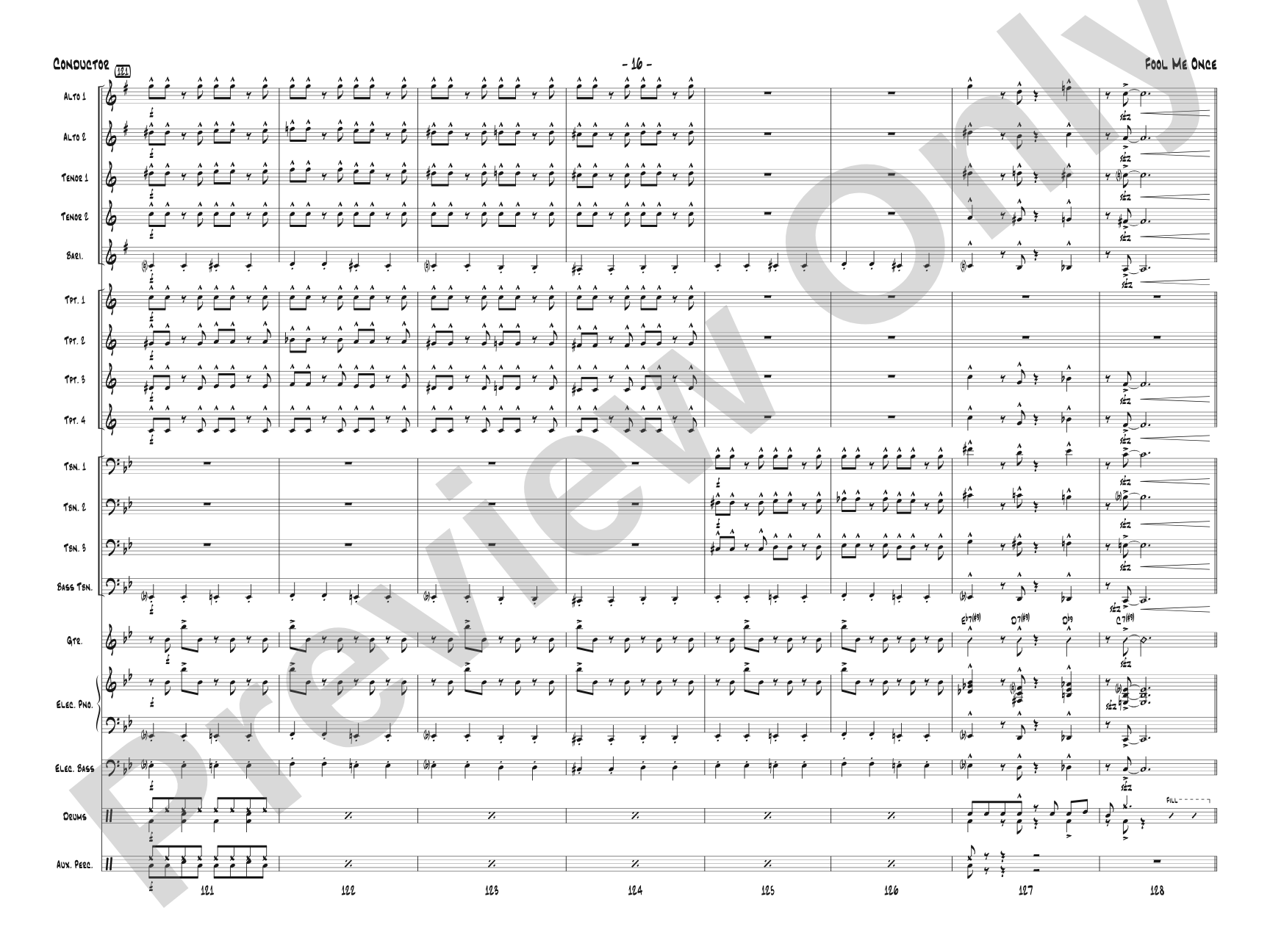 Fool Me Once: Jazz Ensemble Conductor Score & Parts