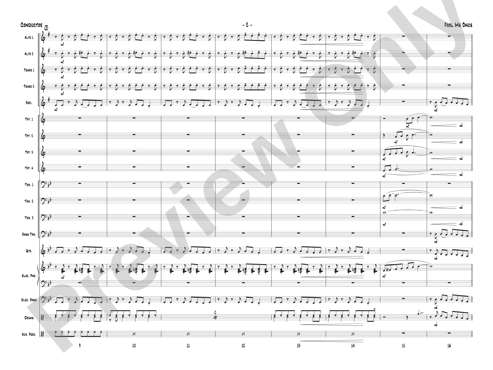 Fool Me Once: Jazz Ensemble Conductor Score & Parts
