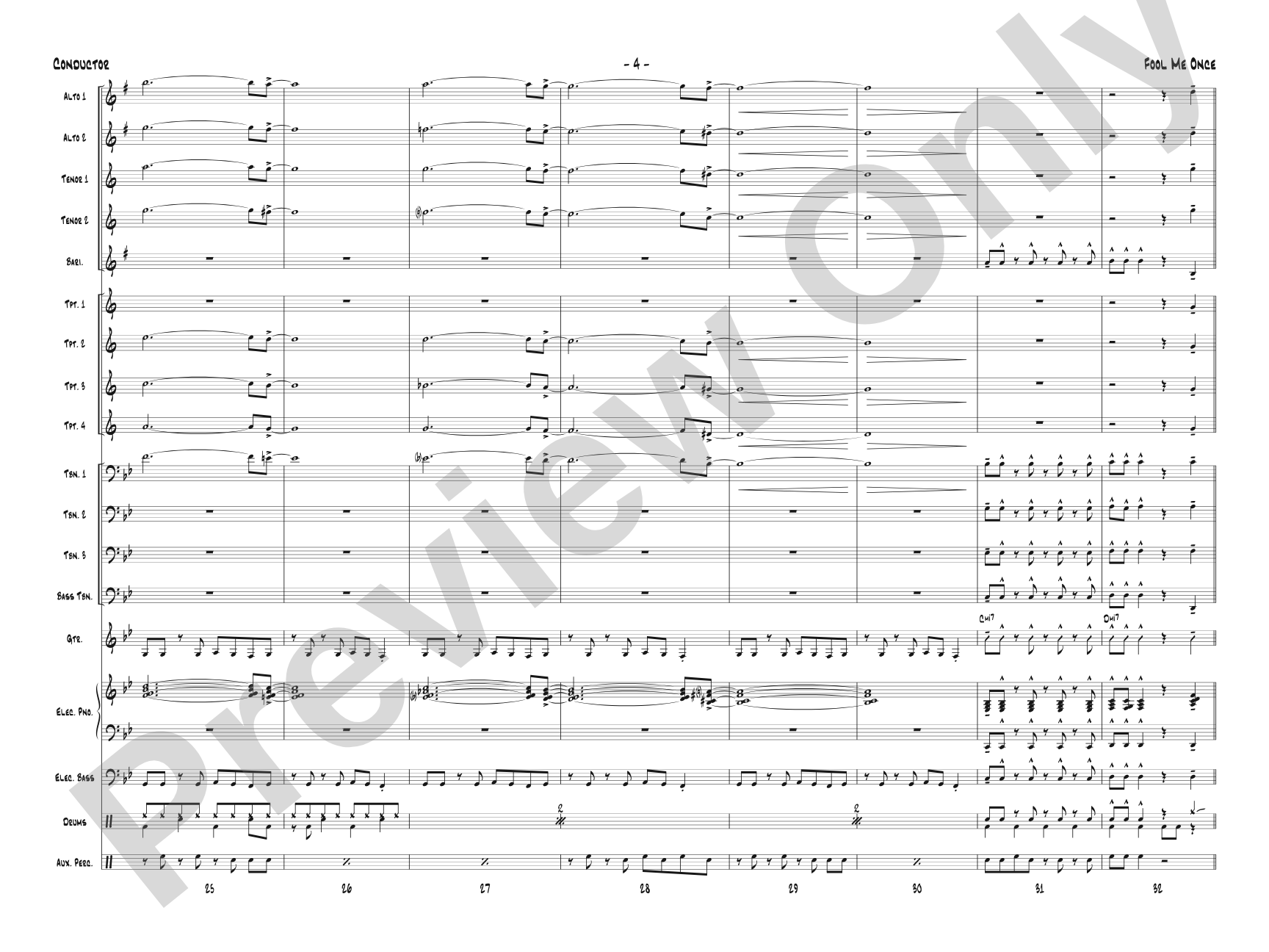 Fool Me Once: Jazz Ensemble Conductor Score & Parts