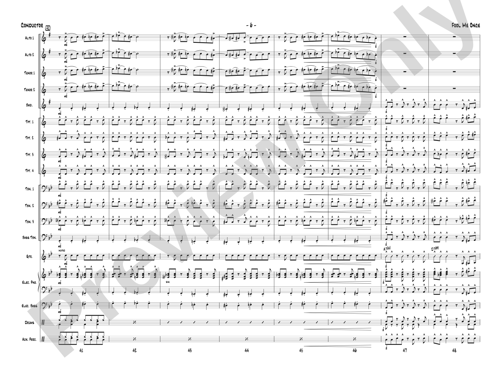 Fool Me Once: Jazz Ensemble Conductor Score & Parts