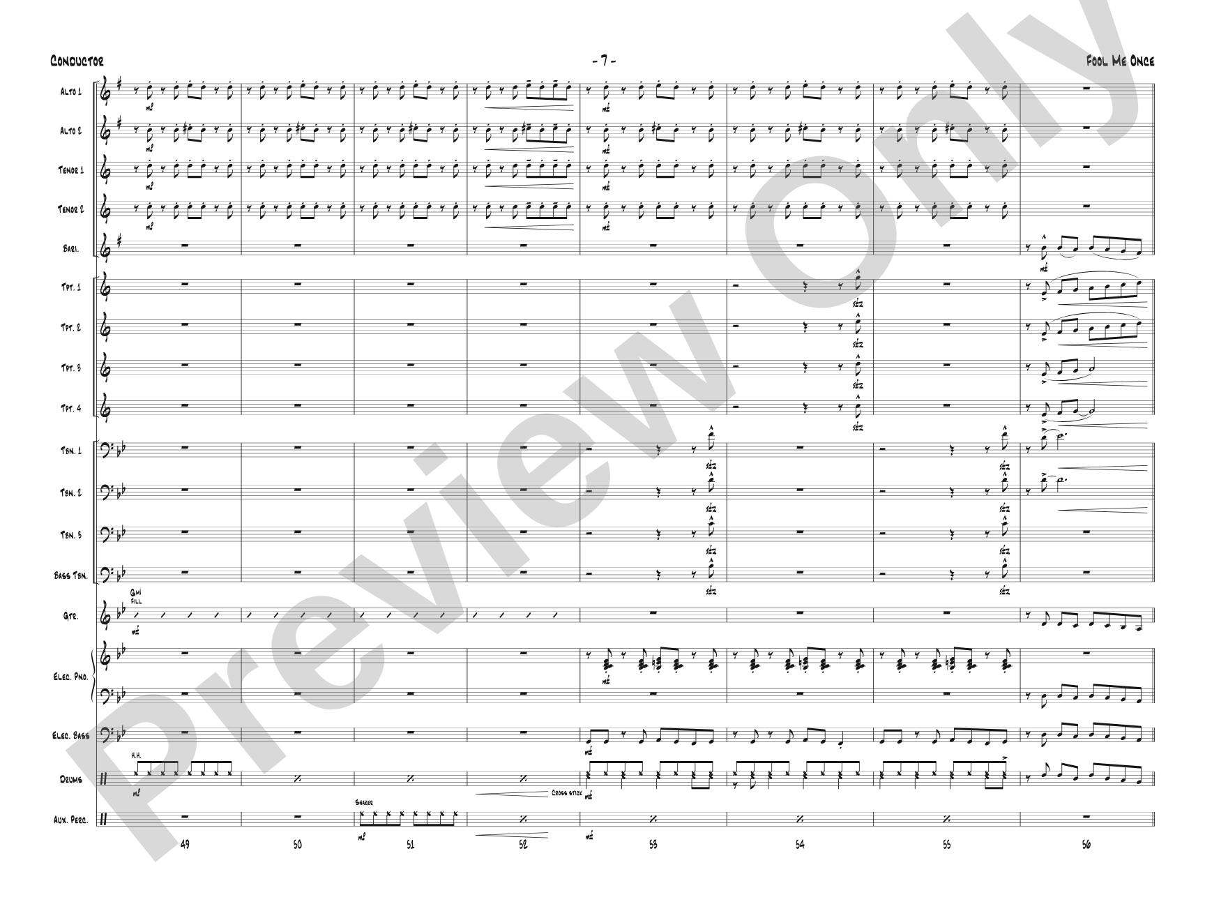 Fool Me Once: Jazz Ensemble Conductor Score & Parts