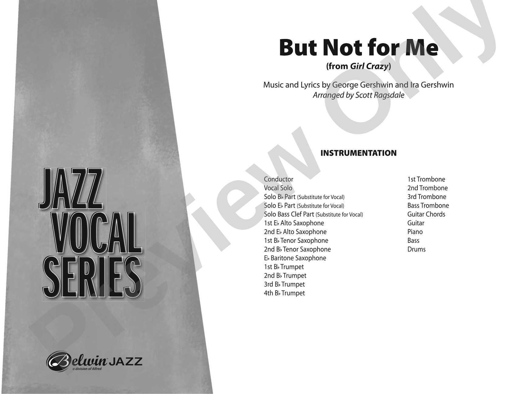 But Not for Me: Vocal Solo with Jazz Ensemble Conductor Score & Parts