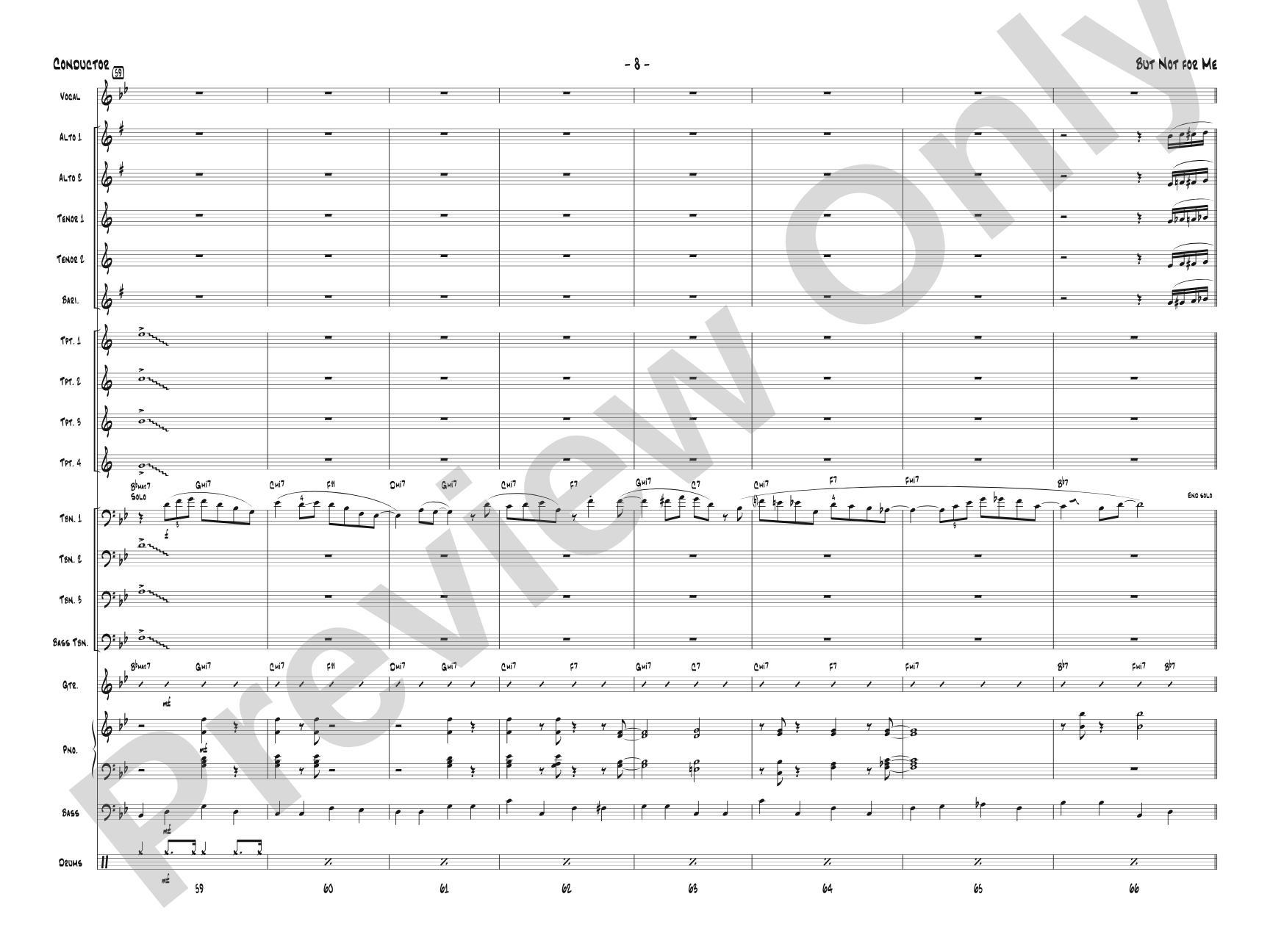 But Not for Me: Vocal Solo with Jazz Ensemble Conductor Score & Parts