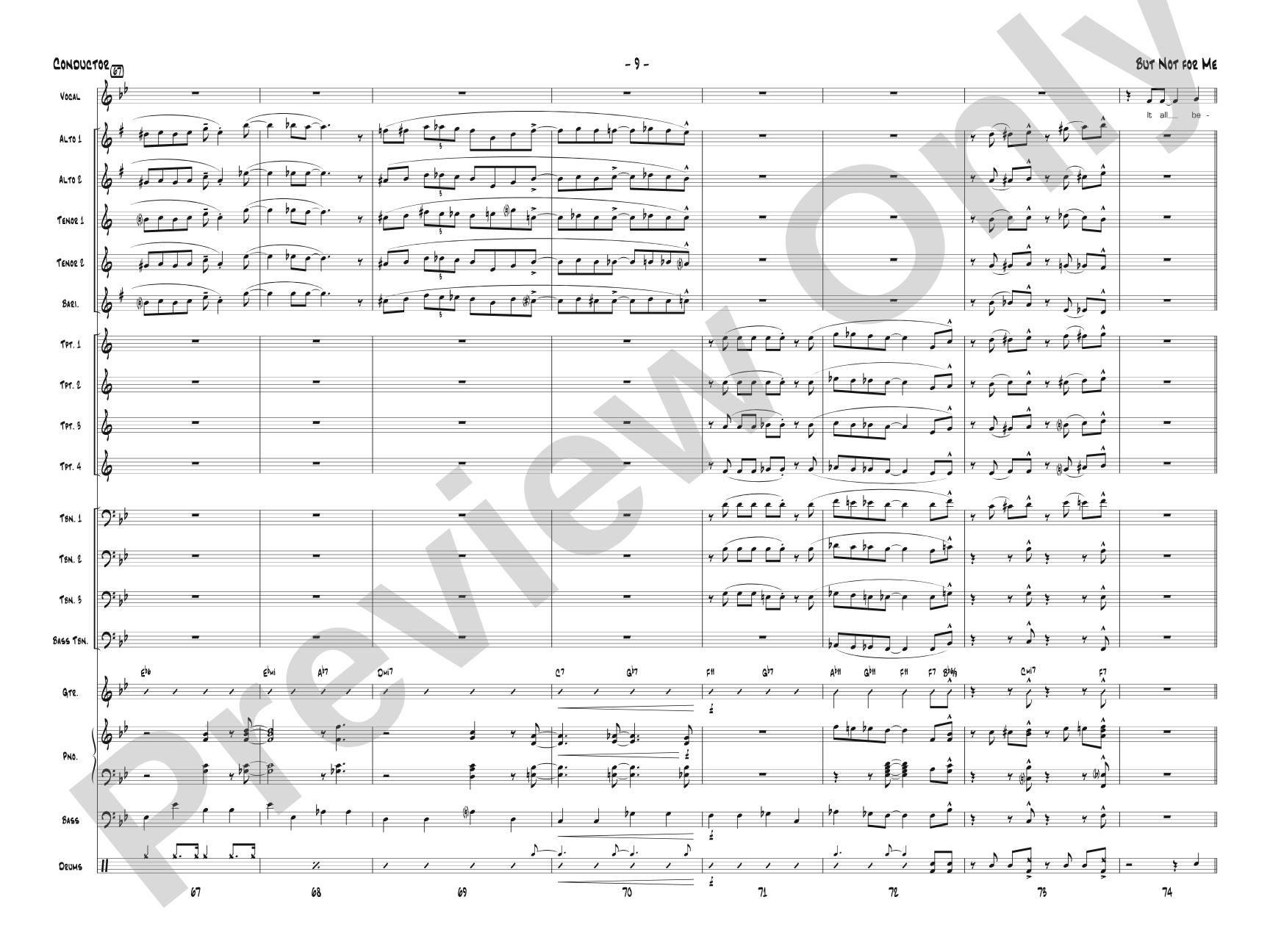But Not for Me: Vocal Solo with Jazz Ensemble Conductor Score & Parts