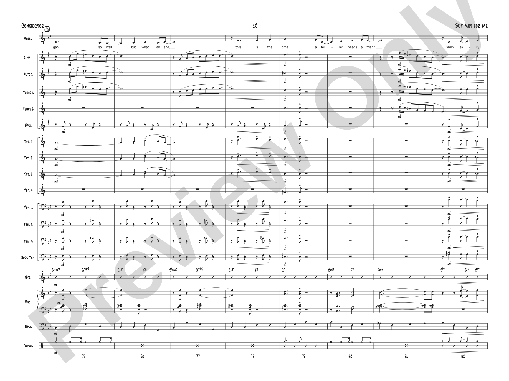 But Not for Me: Vocal Solo with Jazz Ensemble Conductor Score & Parts