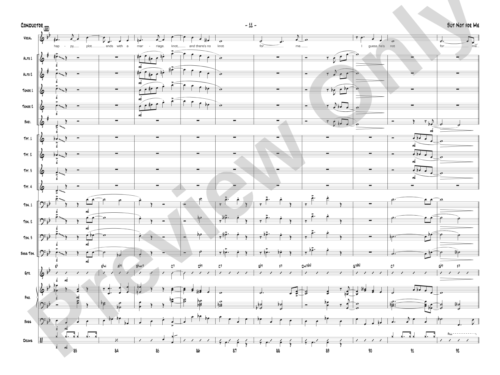 But Not for Me: Vocal Solo with Jazz Ensemble Conductor Score & Parts