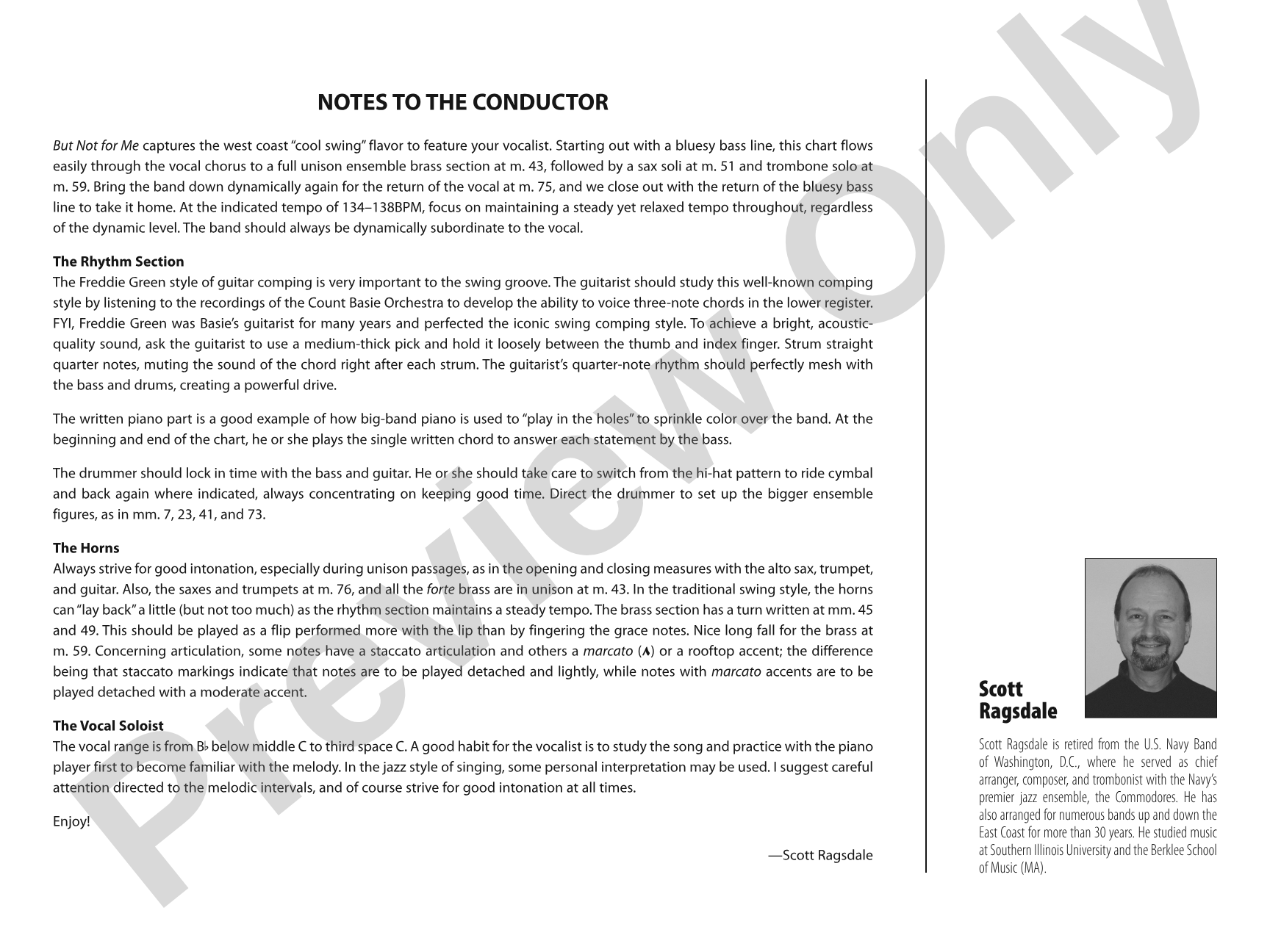 But Not for Me: Vocal Solo with Jazz Ensemble Conductor Score & Parts