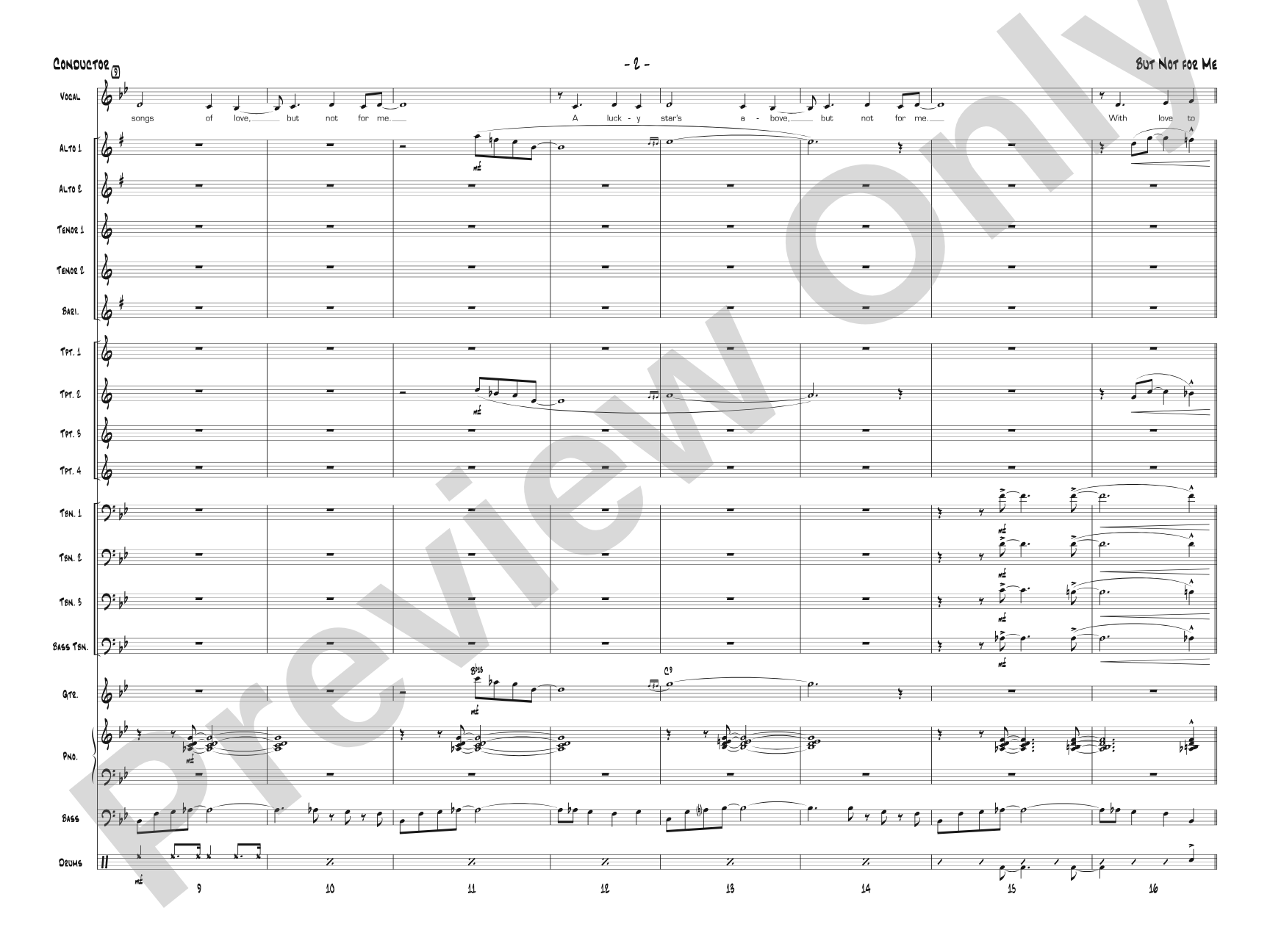 But Not for Me: Vocal Solo with Jazz Ensemble Conductor Score & Parts