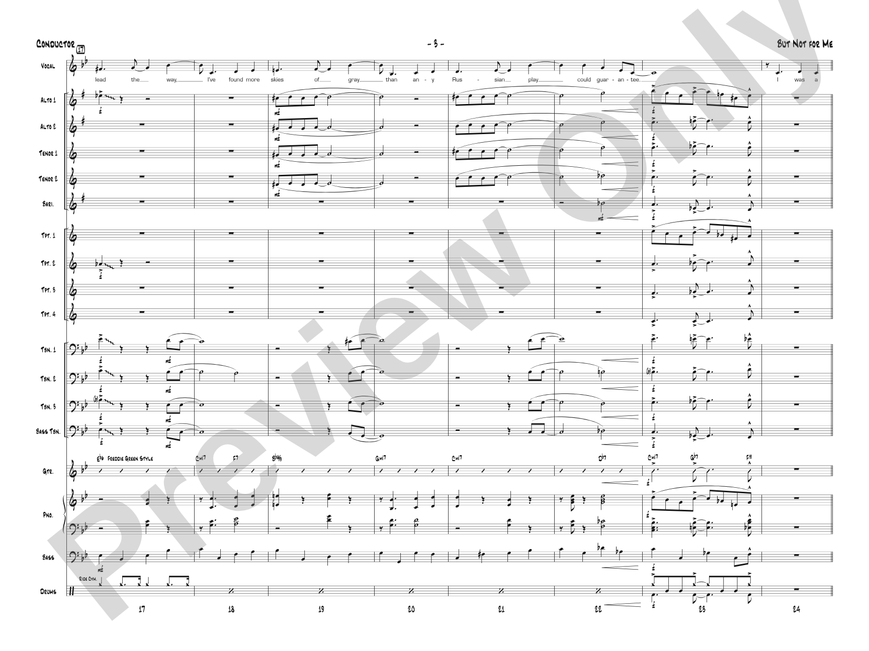 But Not for Me: Vocal Solo with Jazz Ensemble Conductor Score & Parts