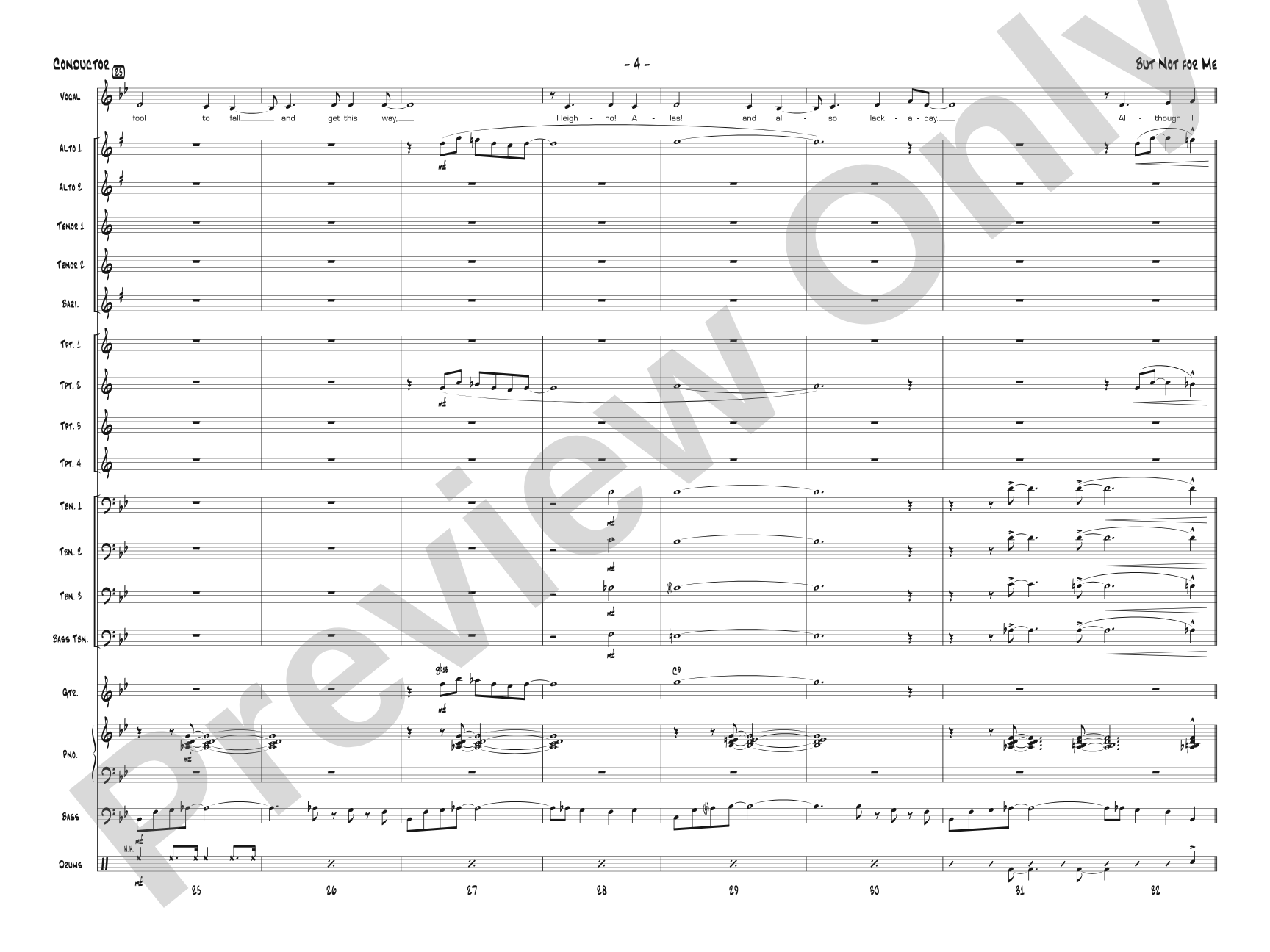 But Not for Me: Vocal Solo with Jazz Ensemble Conductor Score & Parts