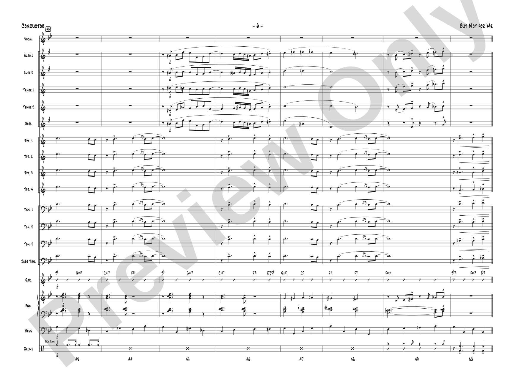 But Not for Me: Vocal Solo with Jazz Ensemble Conductor Score & Parts
