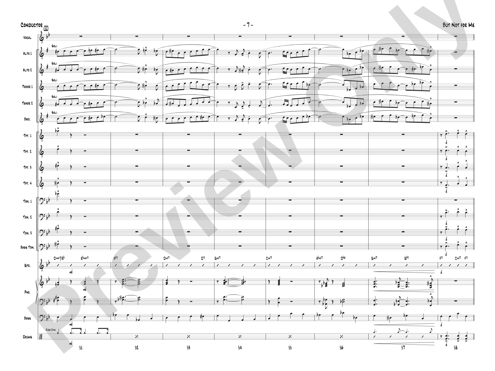 But Not for Me: Vocal Solo with Jazz Ensemble Conductor Score & Parts