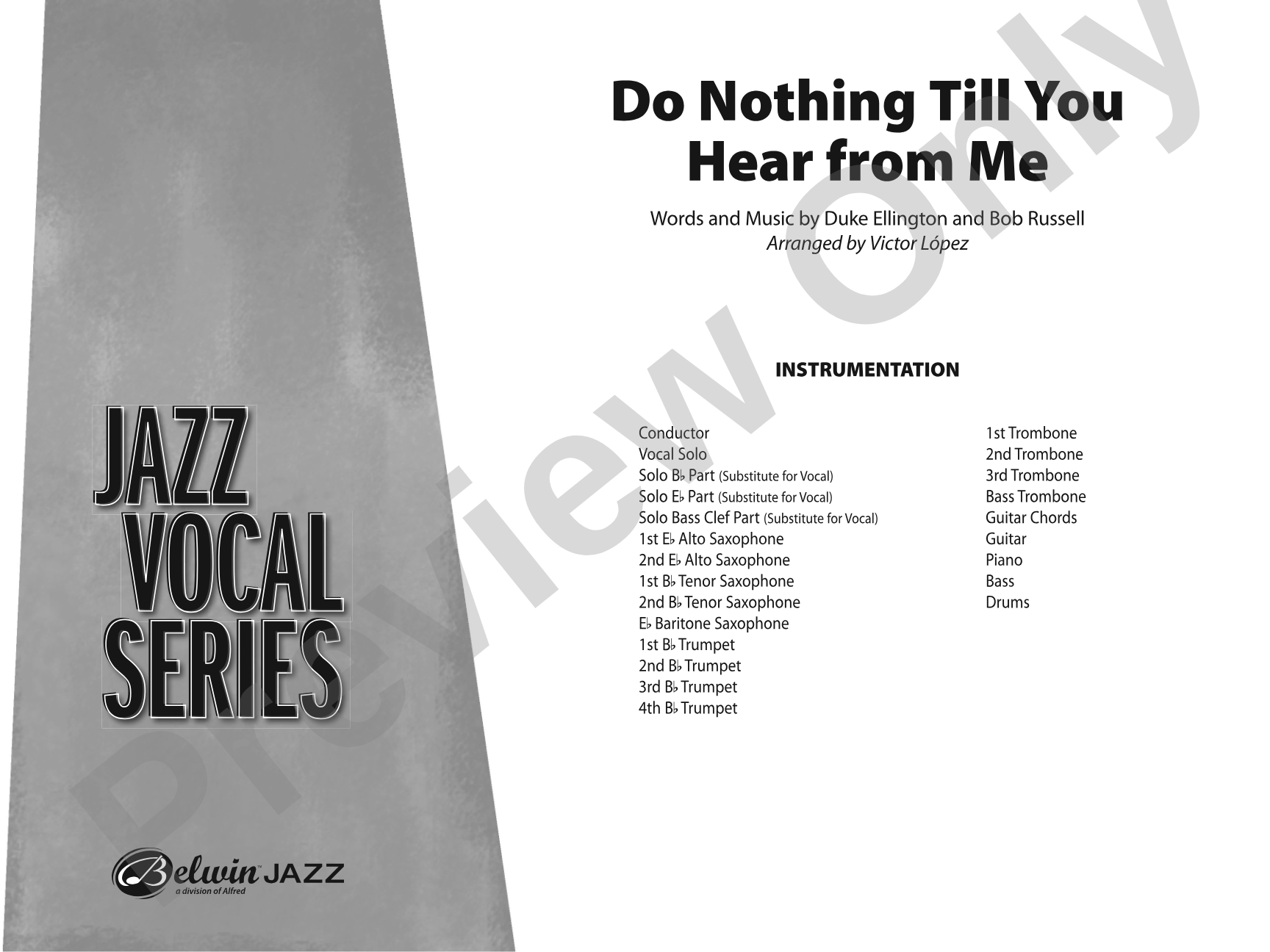 Do Nothing Till You Hear from Me: Vocal Solo with Jazz Ensemble Conductor Score & Parts