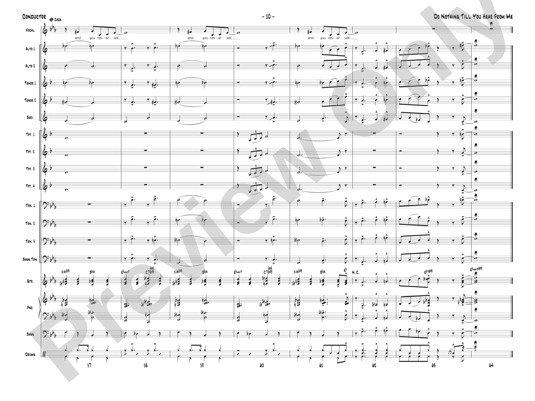 Do Nothing Till You Hear from Me: Vocal Solo with Jazz Ensemble Conductor Score & Parts