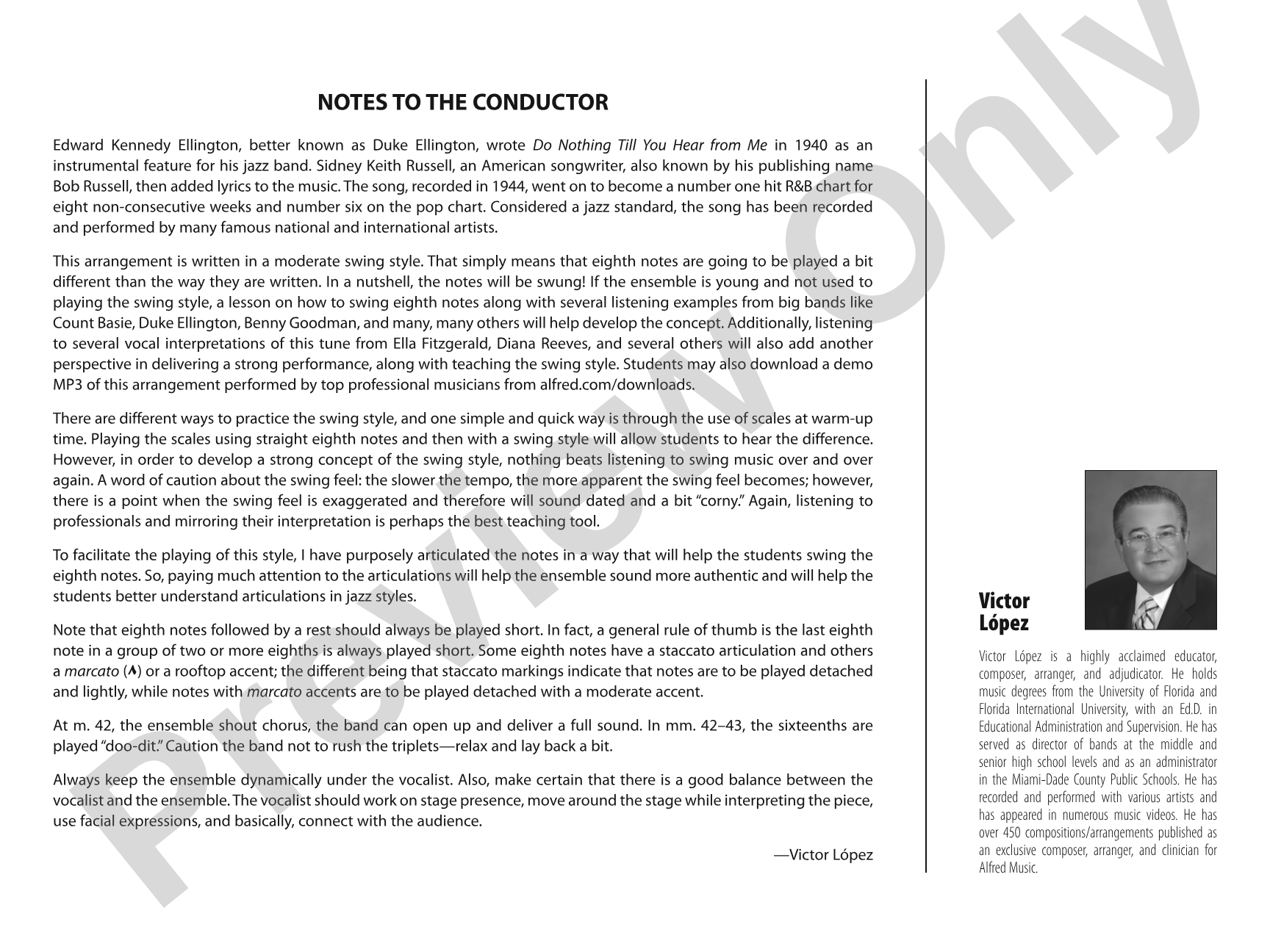 Do Nothing Till You Hear from Me: Vocal Solo with Jazz Ensemble Conductor Score & Parts