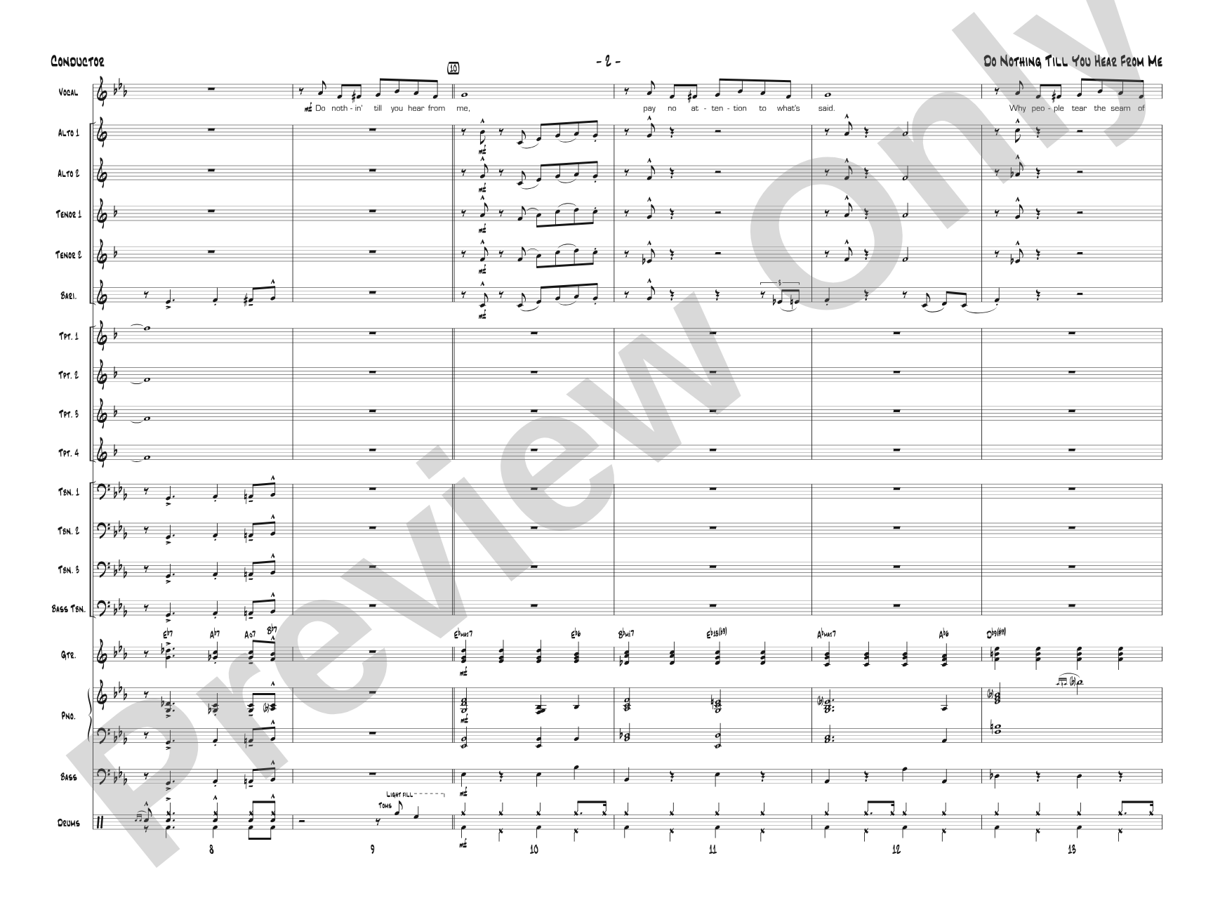 Do Nothing Till You Hear from Me: Vocal Solo with Jazz Ensemble Conductor Score & Parts