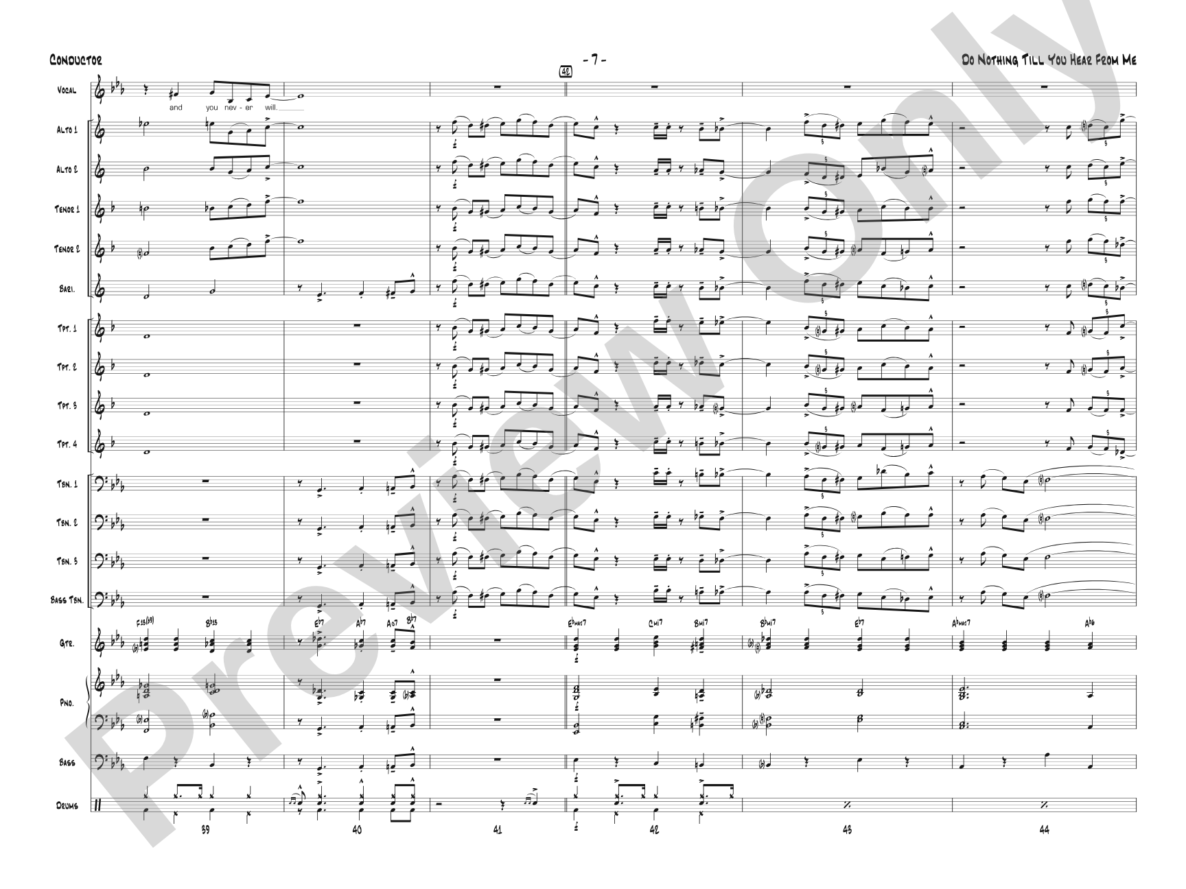 Do Nothing Till You Hear from Me: Vocal Solo with Jazz Ensemble Conductor Score & Parts
