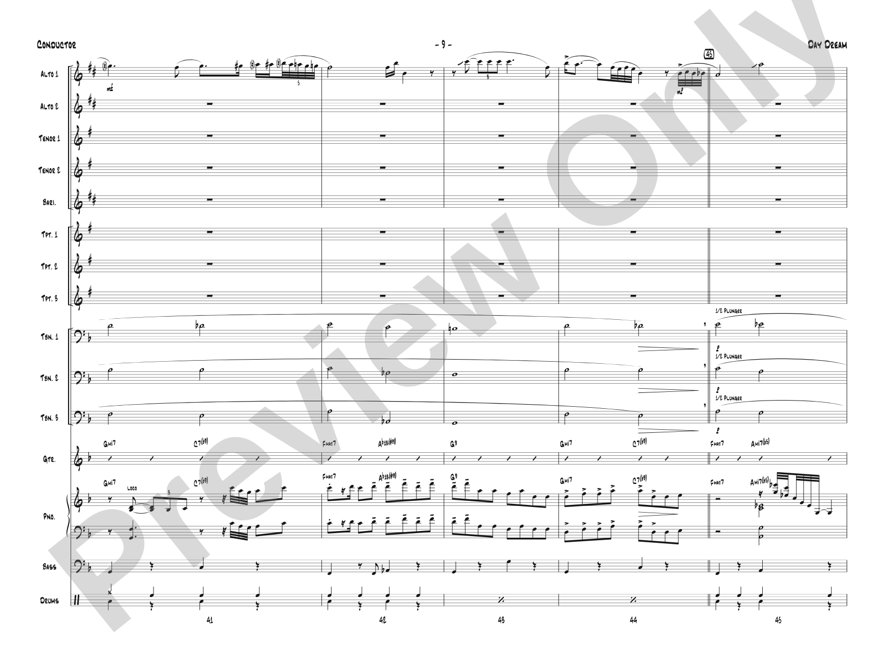 Day Dream: Jazz Ensemble Conductor Score & Parts