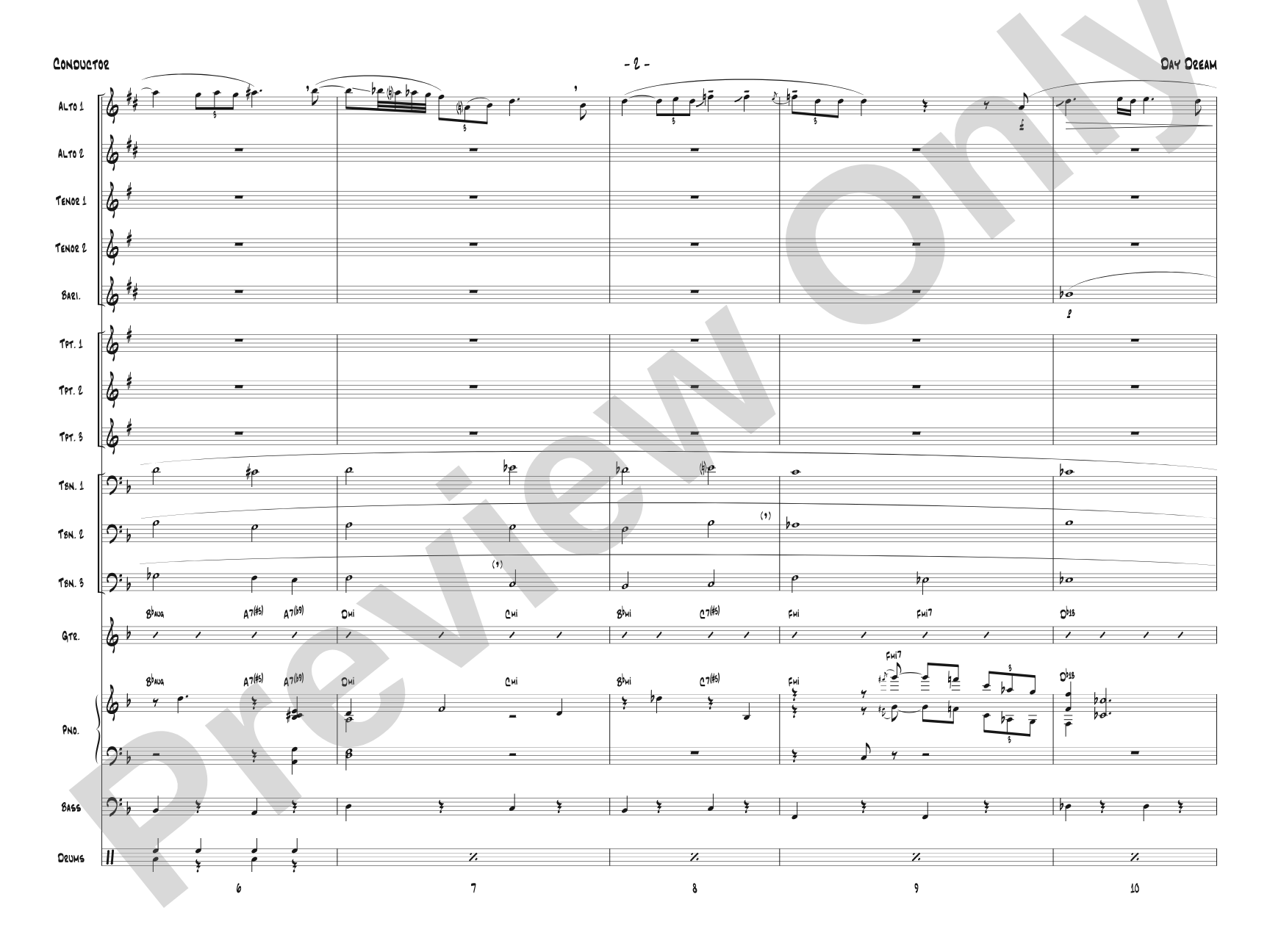 Day Dream: Jazz Ensemble Conductor Score & Parts