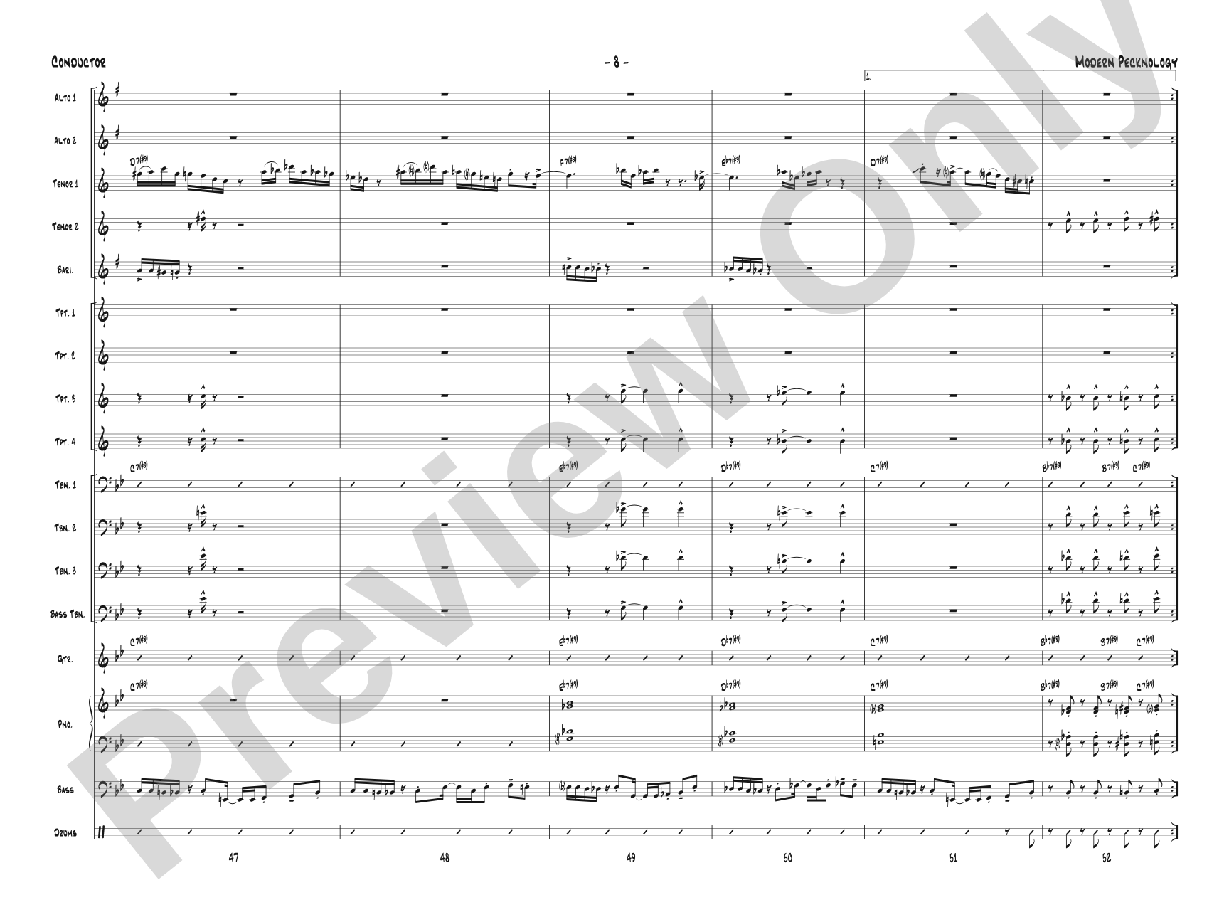 Modern Pecknology: Jazz Ensemble Conductor Score & Parts