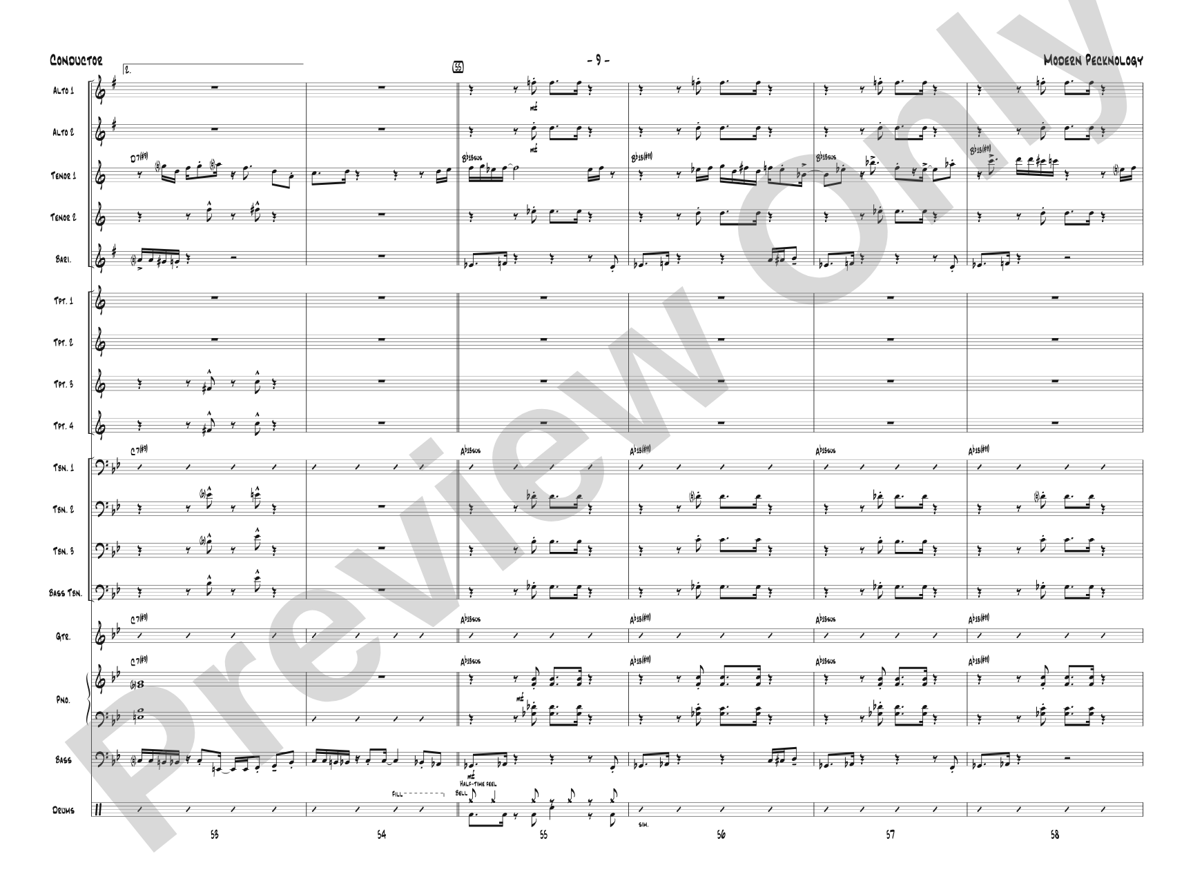 Modern Pecknology: Jazz Ensemble Conductor Score & Parts