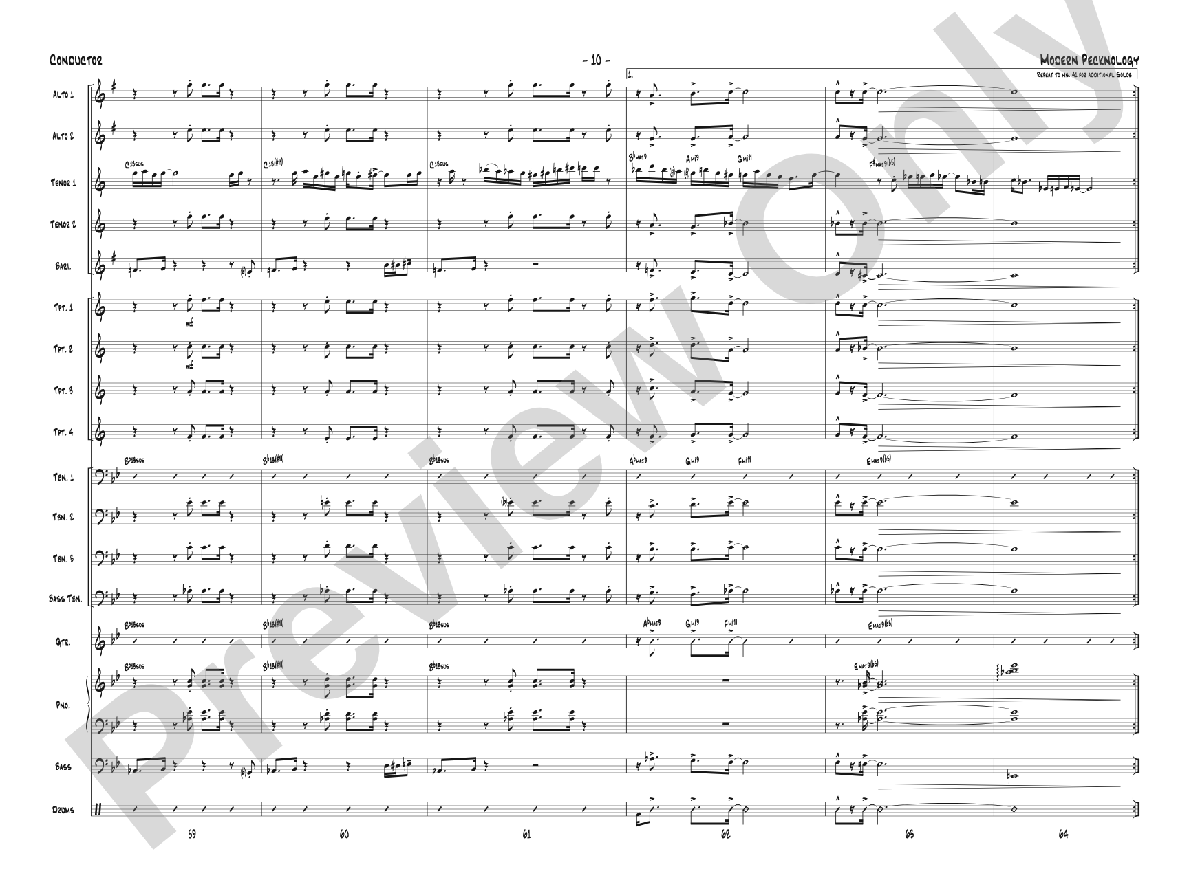 Modern Pecknology: Jazz Ensemble Conductor Score & Parts