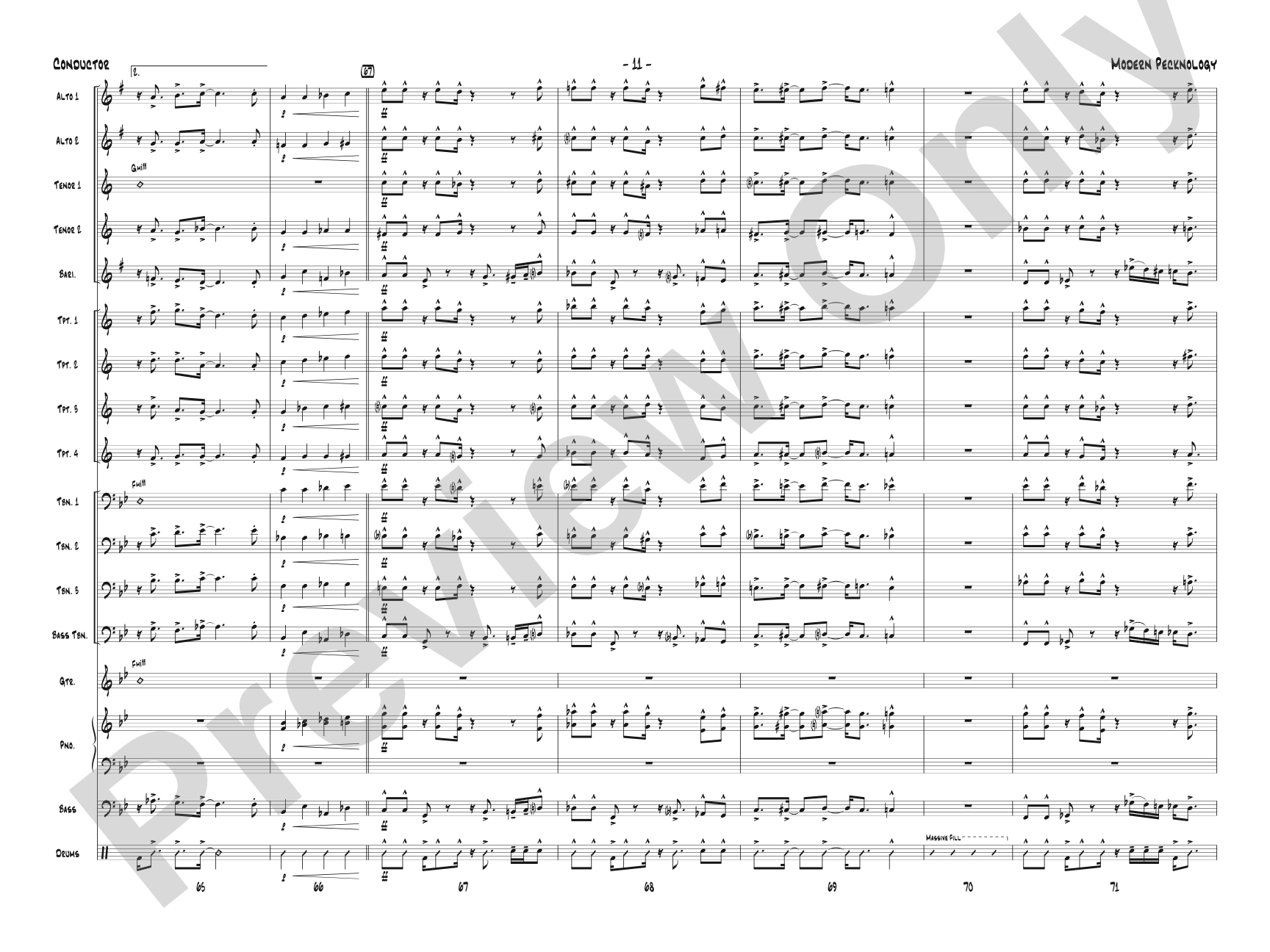 Modern Pecknology: Jazz Ensemble Conductor Score & Parts