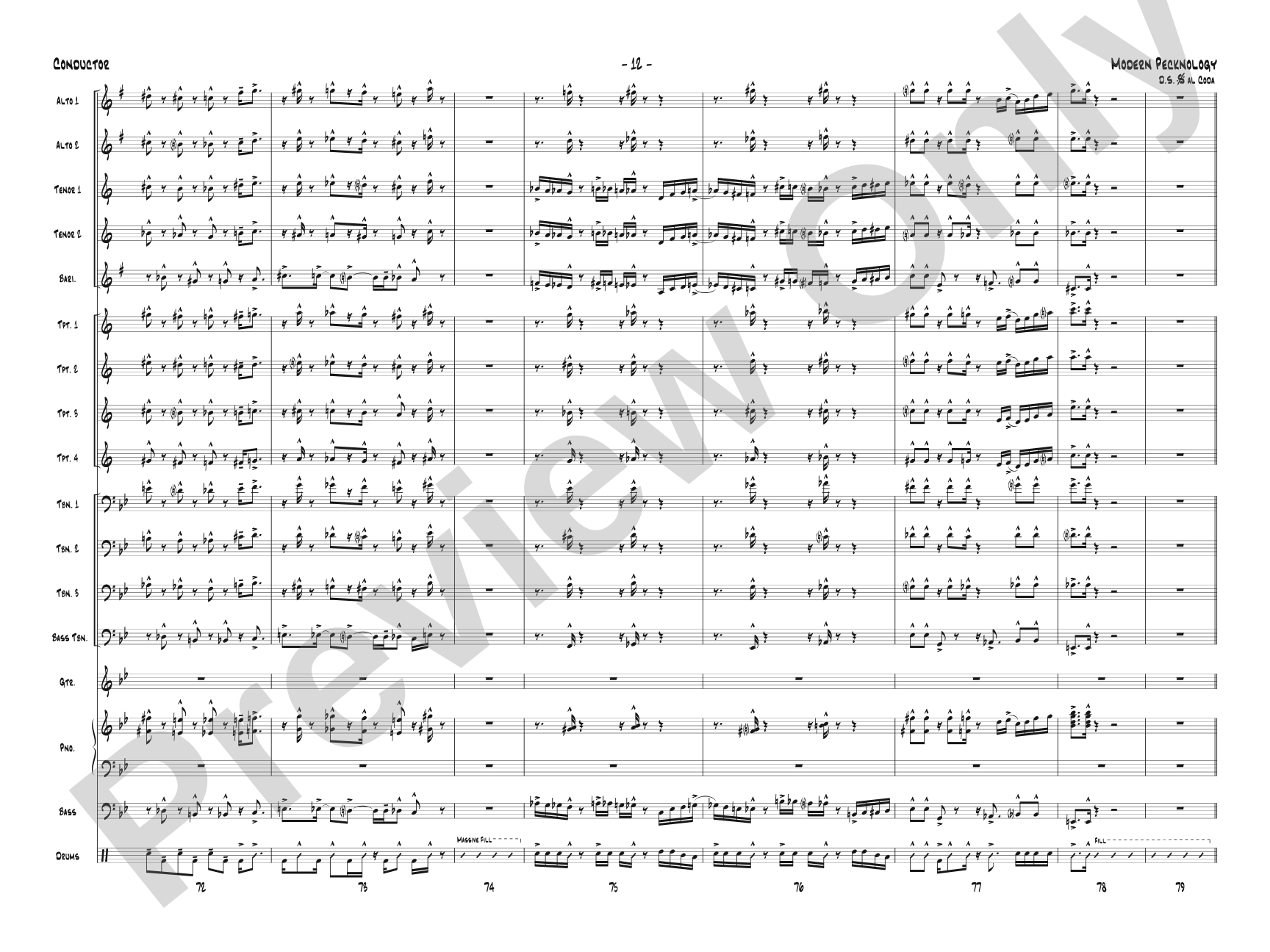 Modern Pecknology: Jazz Ensemble Conductor Score & Parts