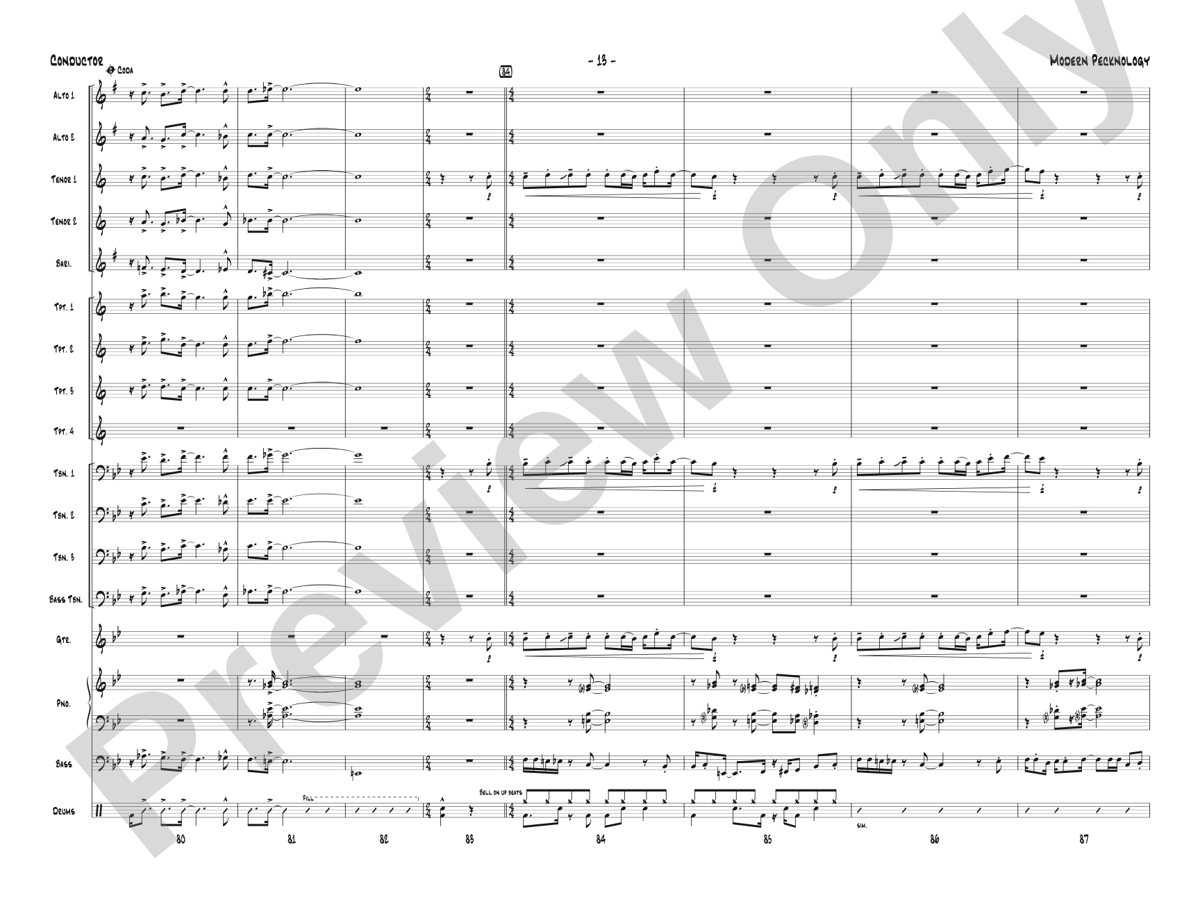 Modern Pecknology: Jazz Ensemble Conductor Score & Parts