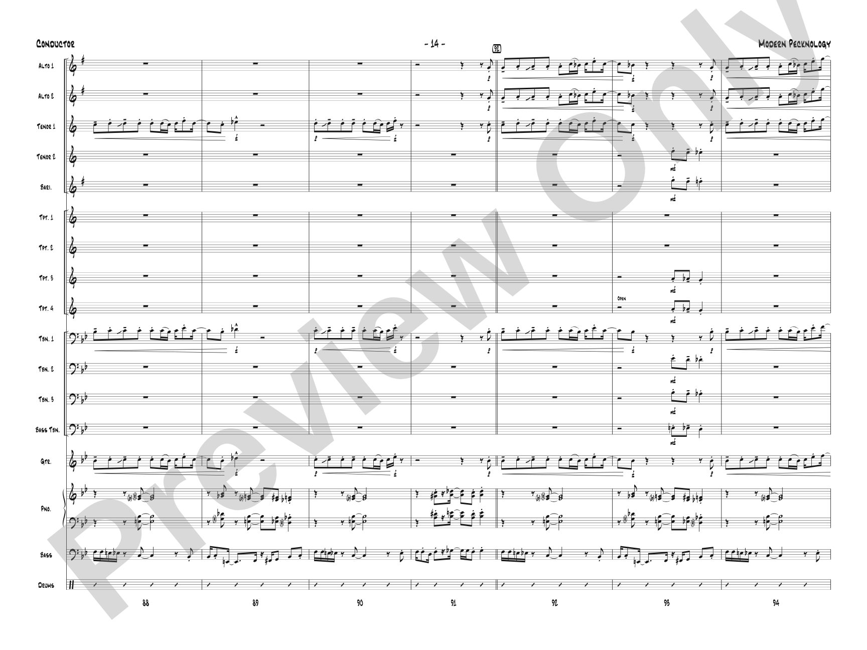 Modern Pecknology: Jazz Ensemble Conductor Score & Parts