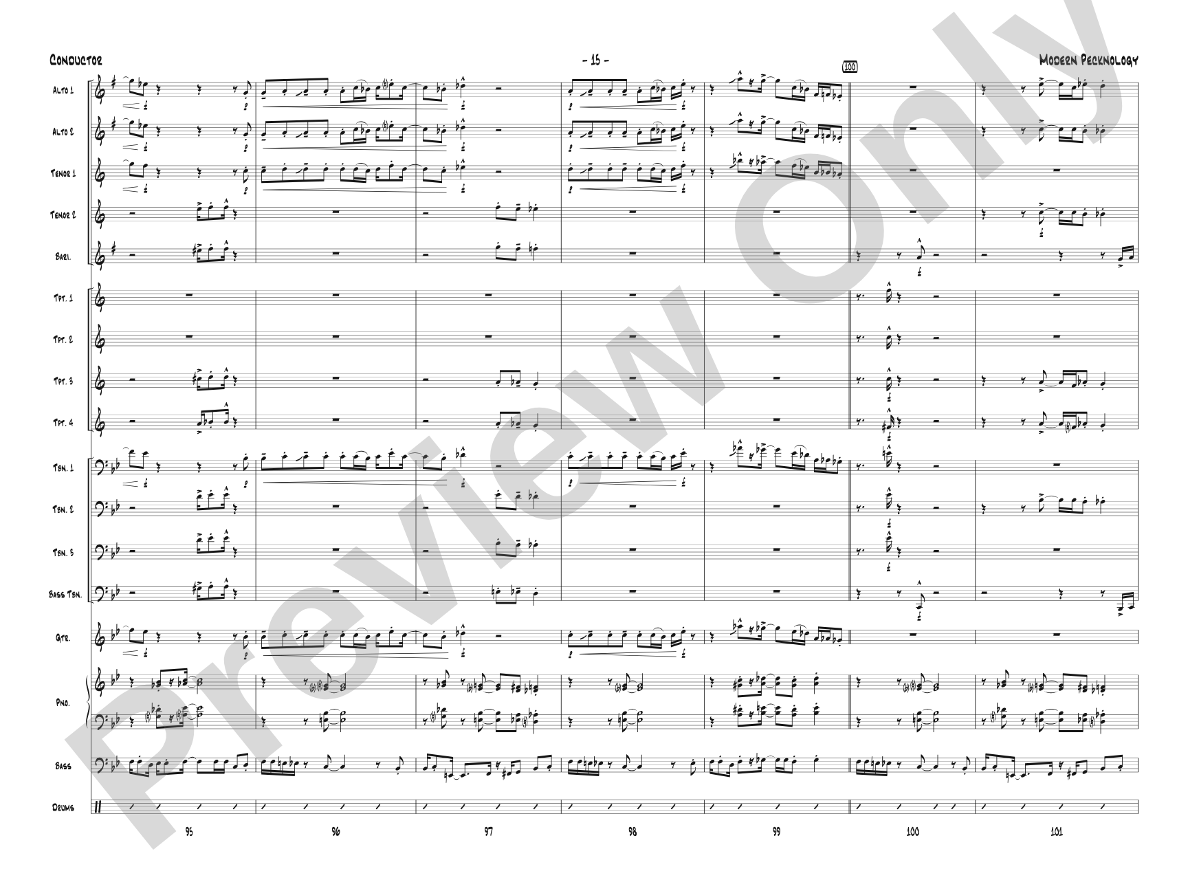 Modern Pecknology: Jazz Ensemble Conductor Score & Parts