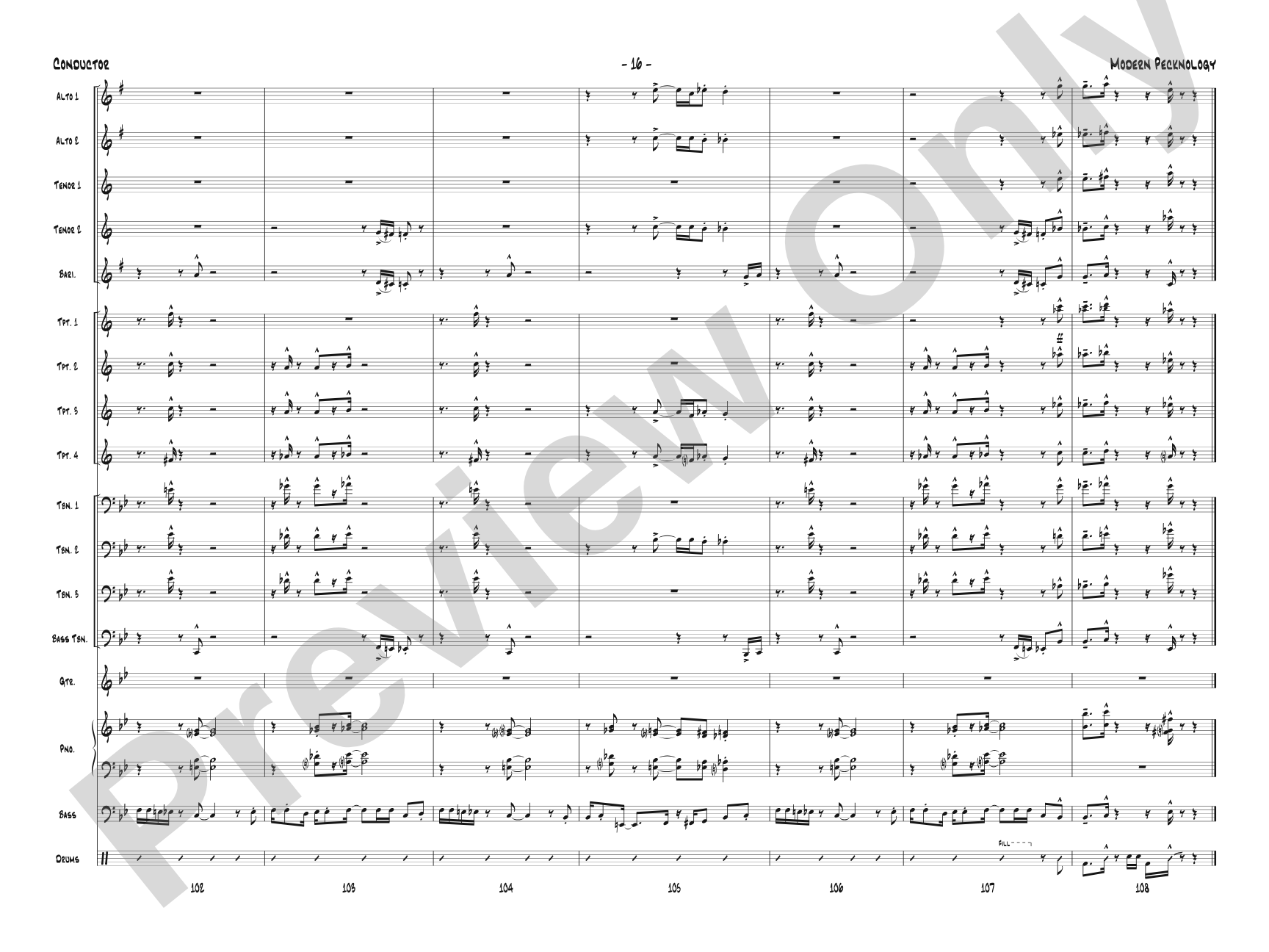 Modern Pecknology: Jazz Ensemble Conductor Score & Parts