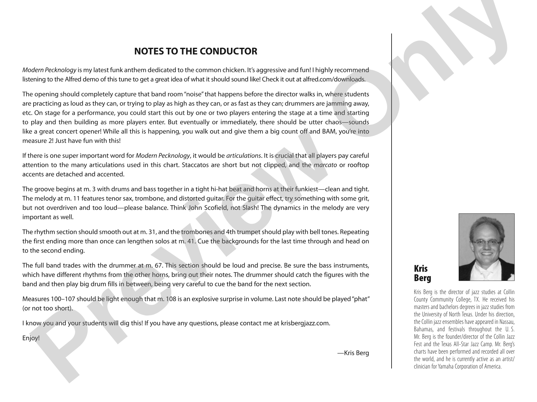 Modern Pecknology: Jazz Ensemble Conductor Score & Parts