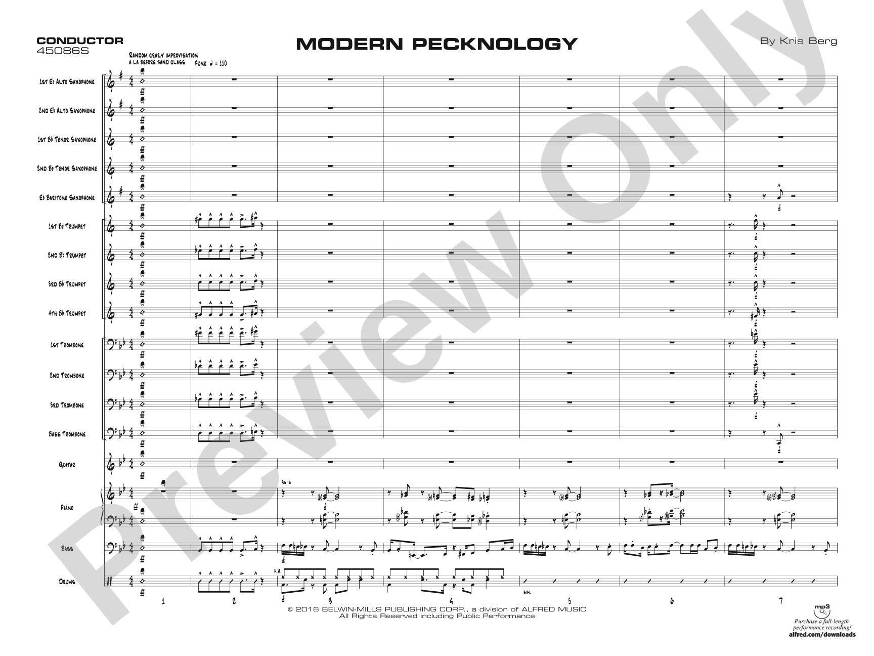 Modern Pecknology: Jazz Ensemble Conductor Score & Parts