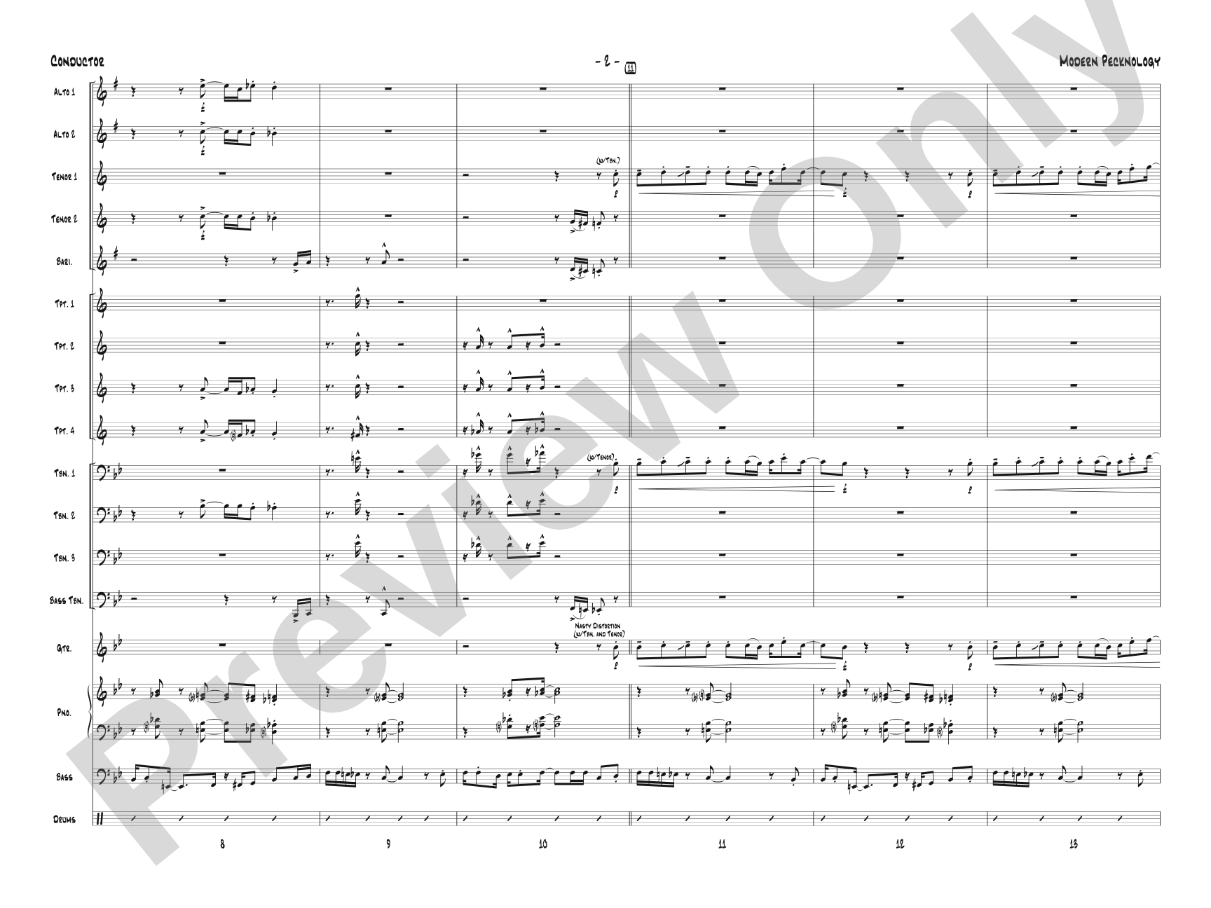 Modern Pecknology: Jazz Ensemble Conductor Score & Parts