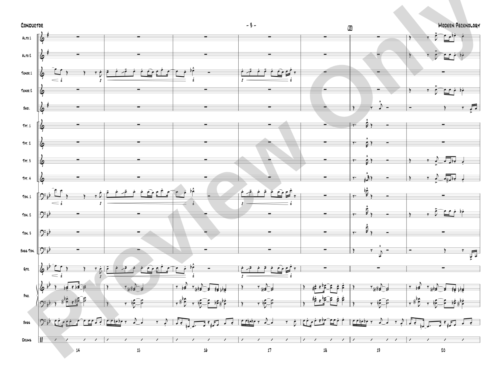 Modern Pecknology: Jazz Ensemble Conductor Score & Parts