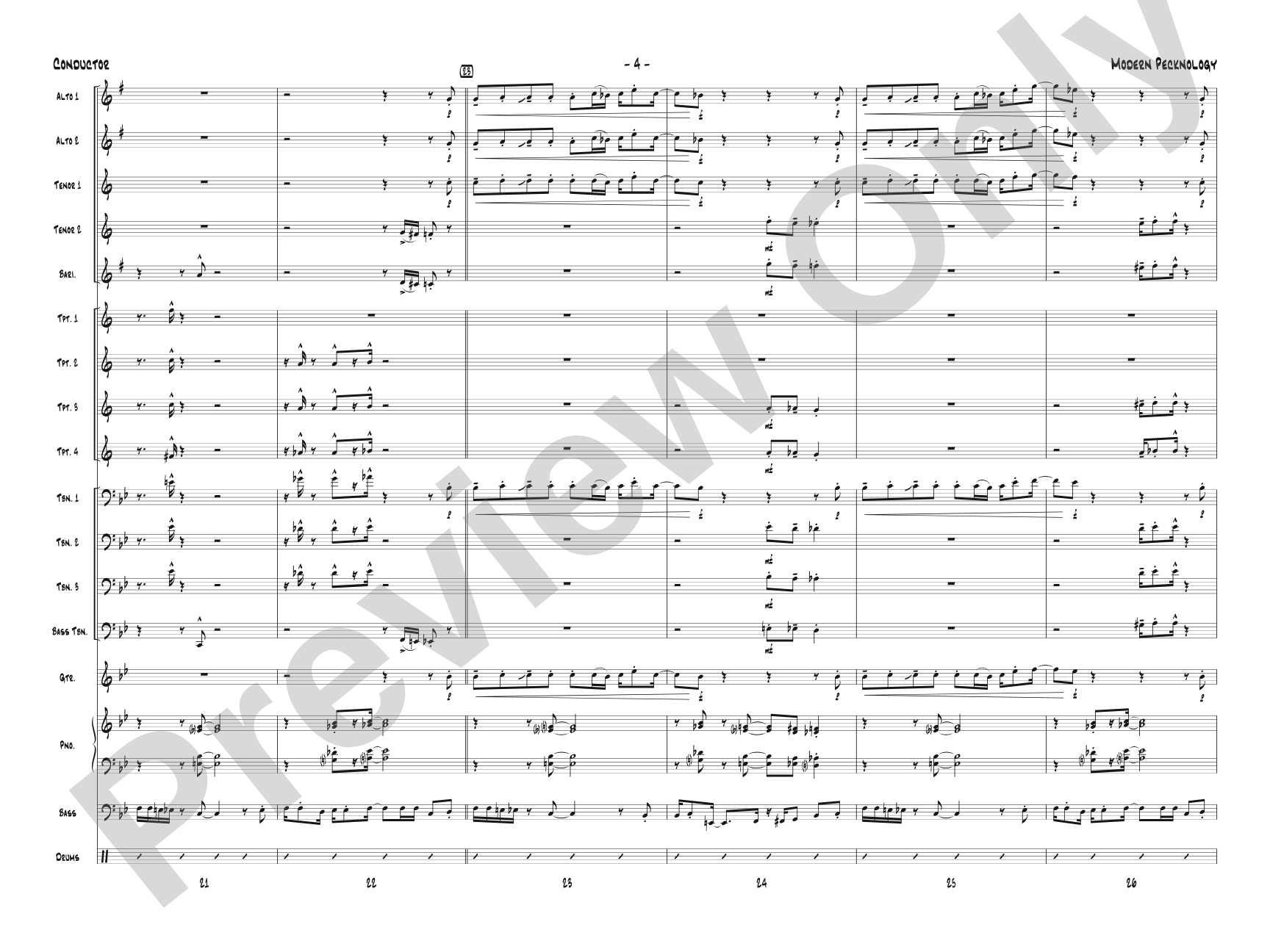 Modern Pecknology: Jazz Ensemble Conductor Score & Parts