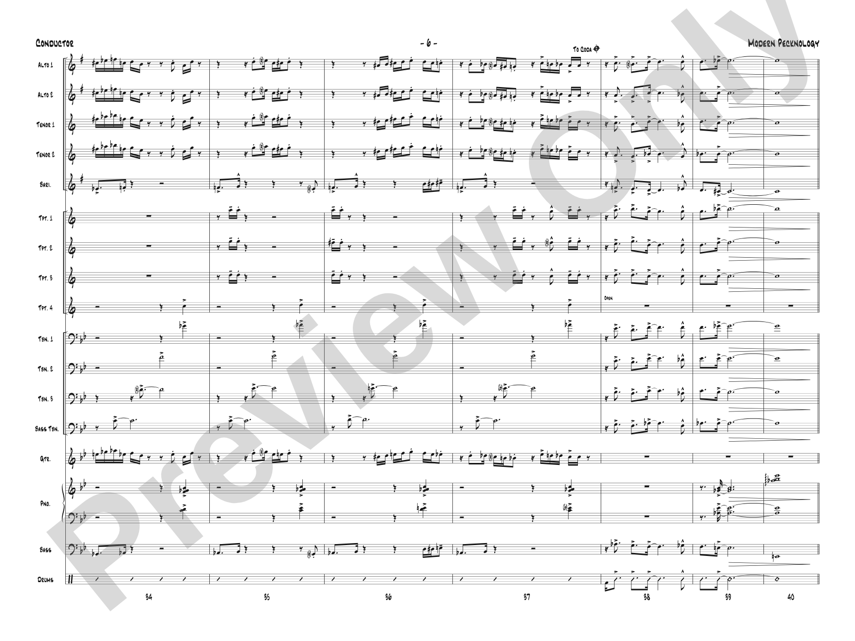 Modern Pecknology: Jazz Ensemble Conductor Score & Parts