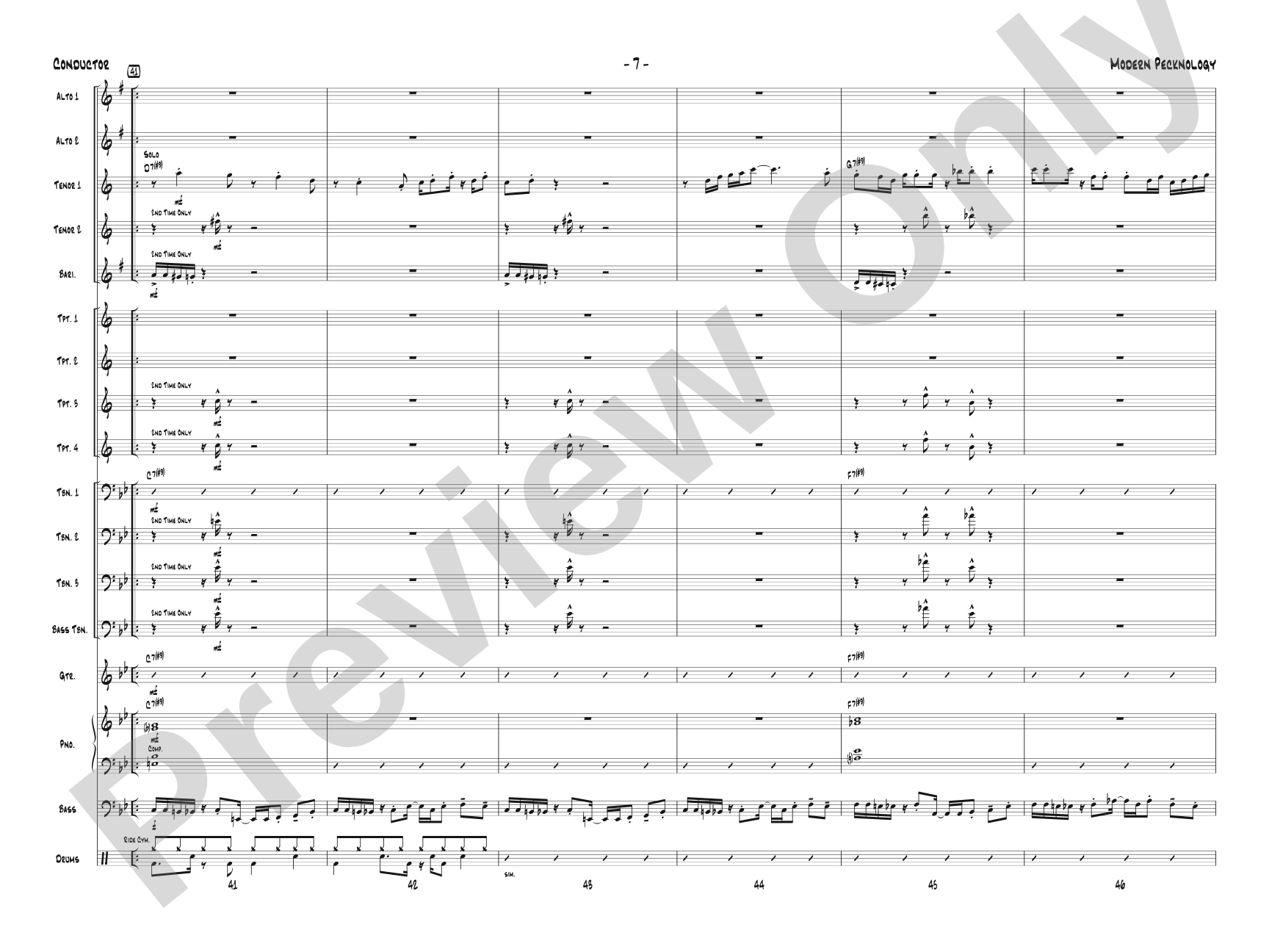 Modern Pecknology: Jazz Ensemble Conductor Score & Parts