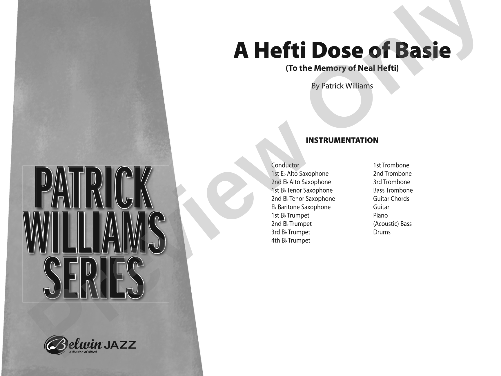 A Hefti Dose of Basie: Jazz Ensemble Conductor Score & Parts
