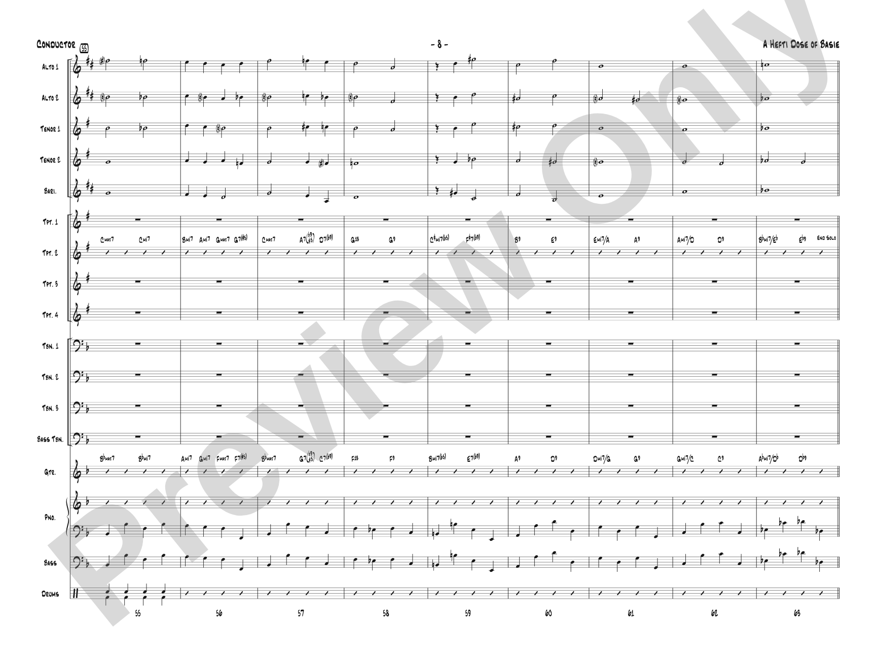 A Hefti Dose of Basie: Jazz Ensemble Conductor Score & Parts