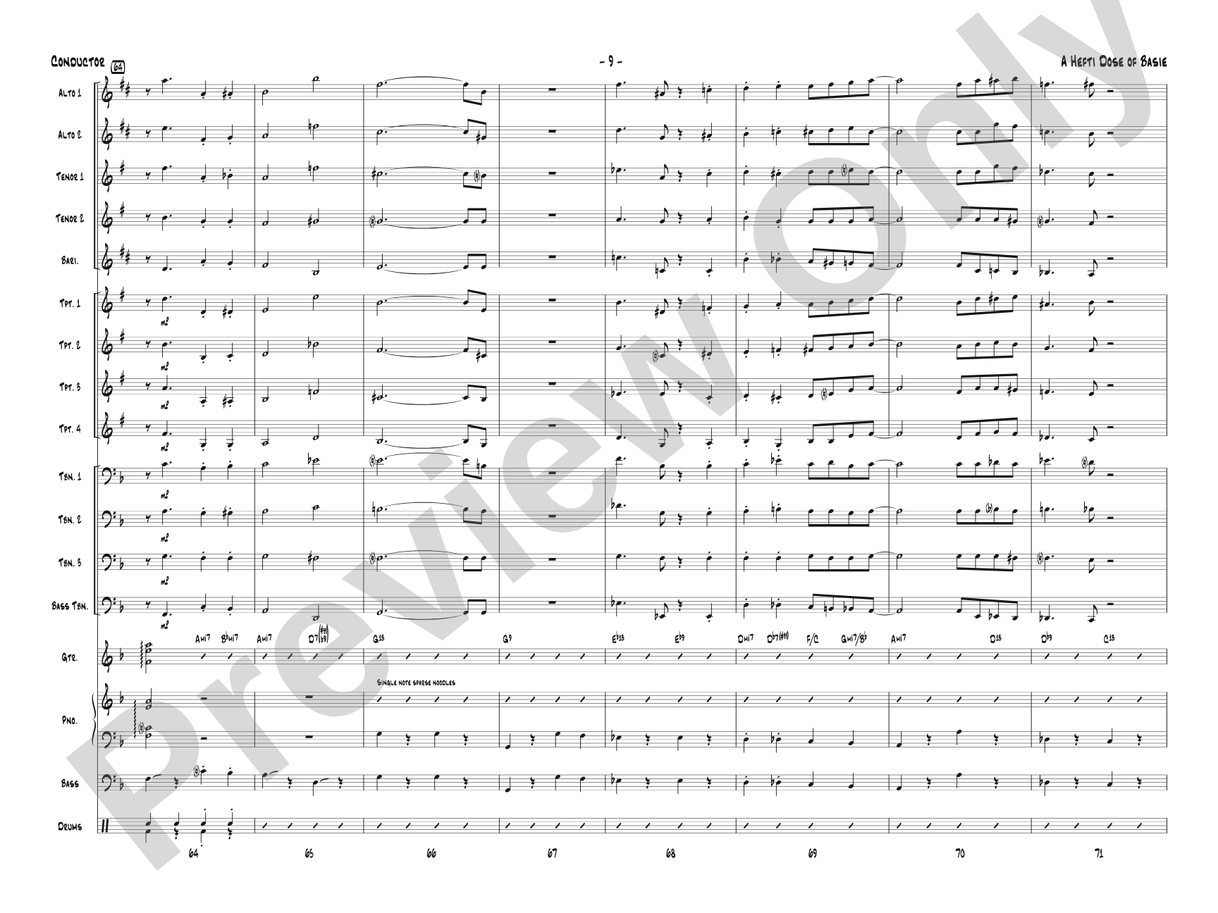 A Hefti Dose of Basie: Jazz Ensemble Conductor Score & Parts