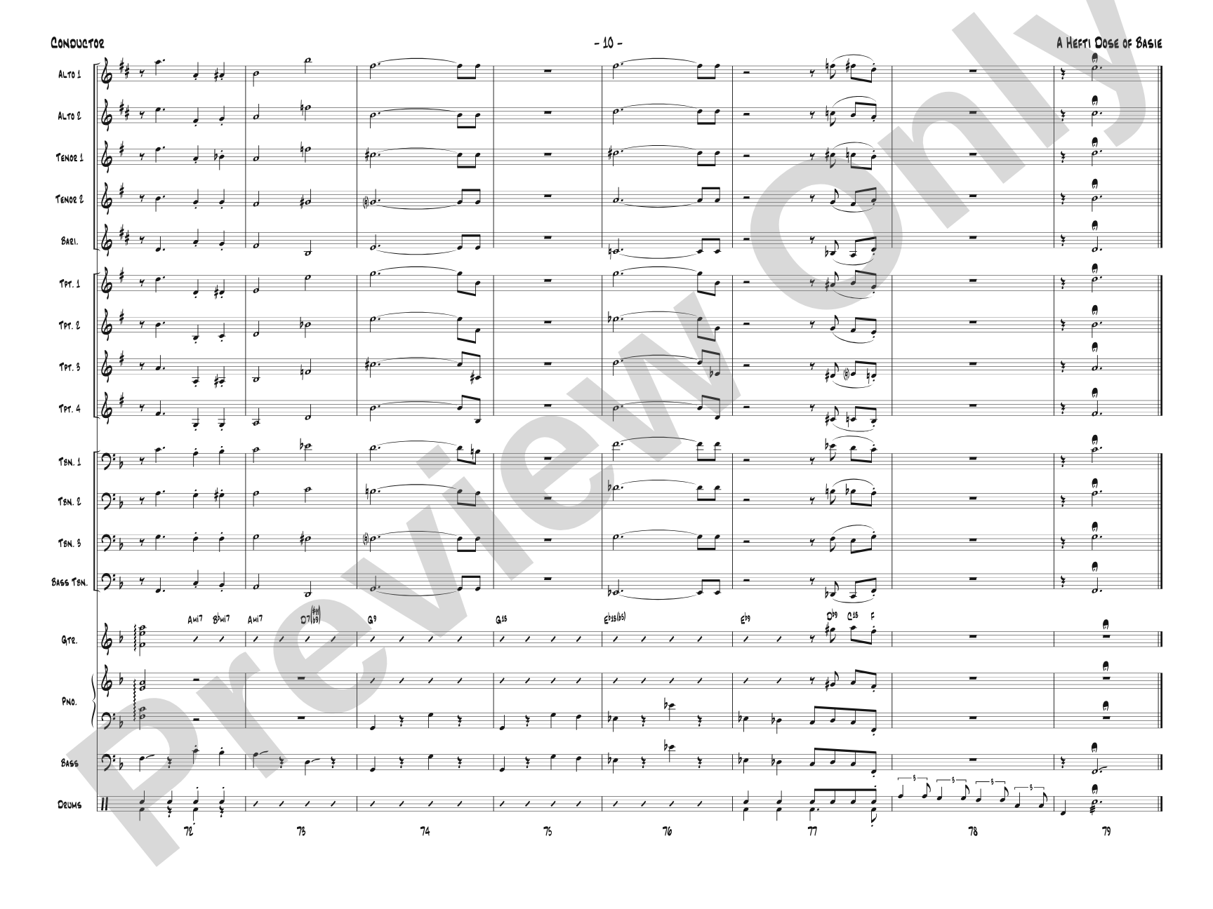 A Hefti Dose of Basie: Jazz Ensemble Conductor Score & Parts