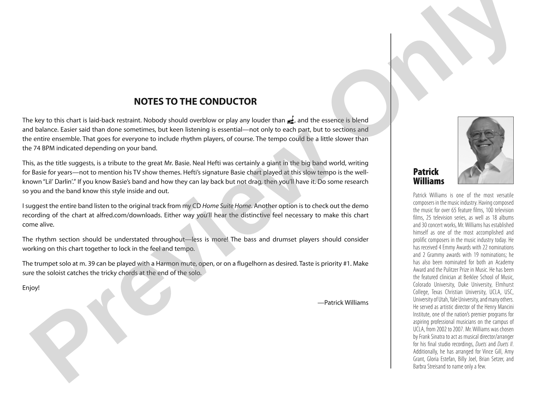 A Hefti Dose of Basie: Jazz Ensemble Conductor Score & Parts