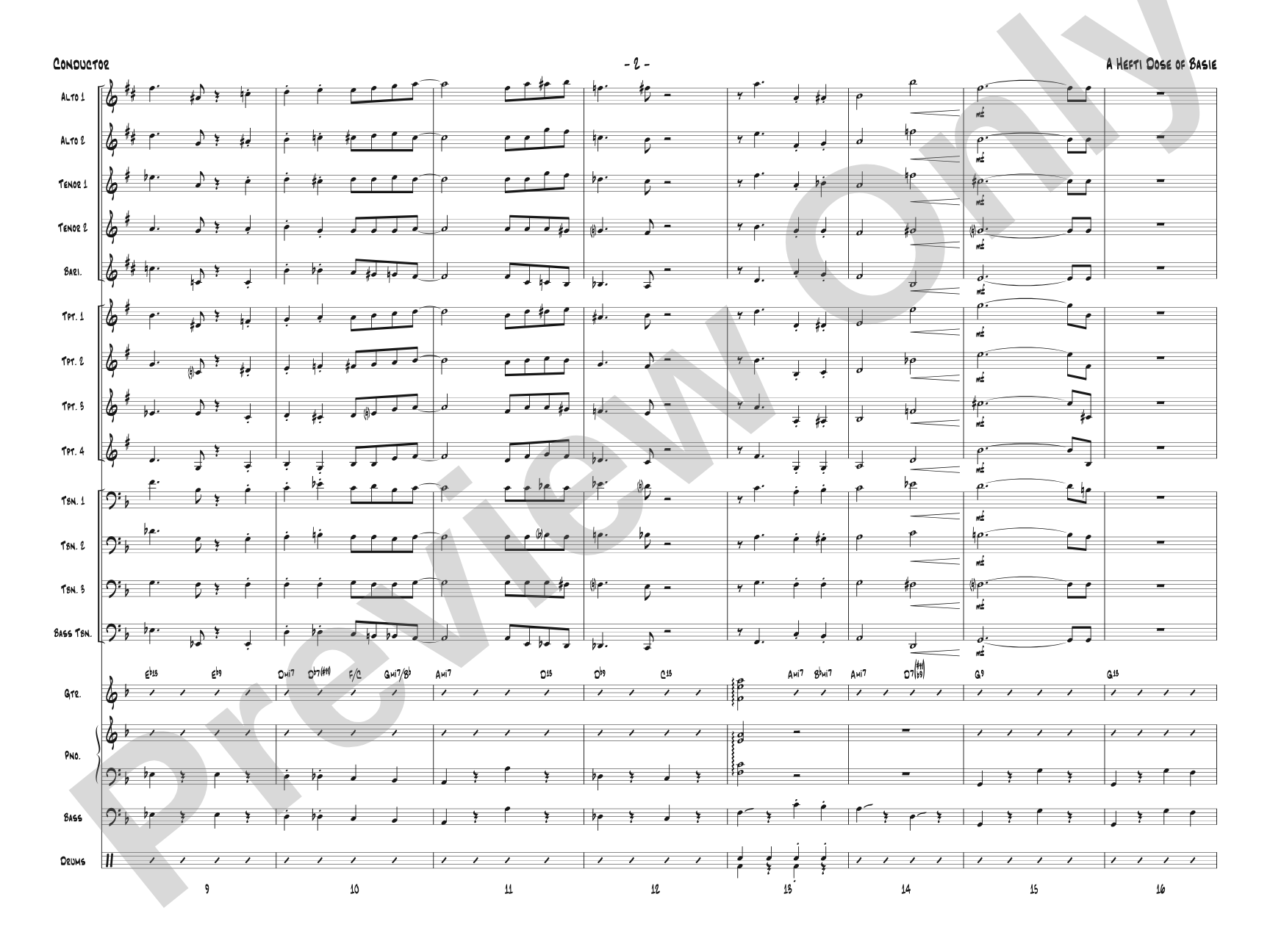 A Hefti Dose of Basie: Jazz Ensemble Conductor Score & Parts