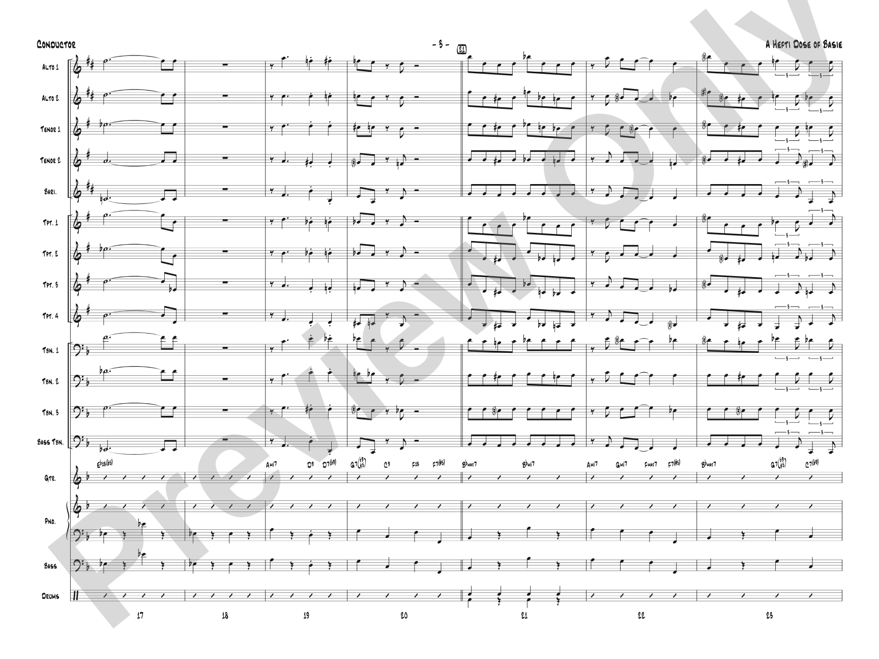 A Hefti Dose of Basie: Jazz Ensemble Conductor Score & Parts